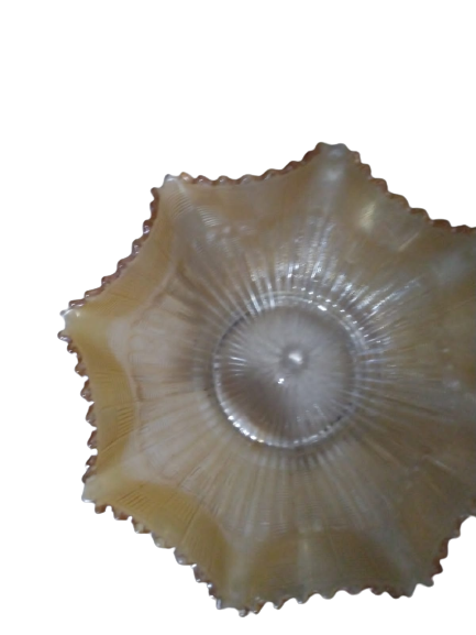 Amber glass bowl- signed IZ