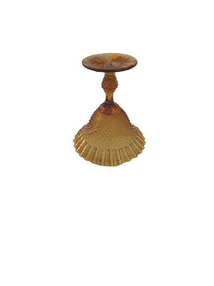 Amber pedistal glass candy/nut dish
