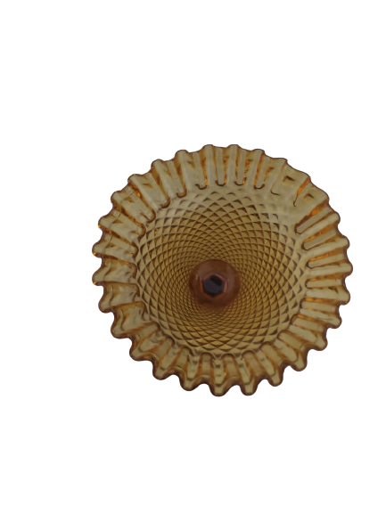Amber pedistal glass candy/nut dish