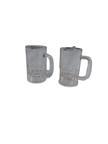 2-Clear heavy beer mugs 