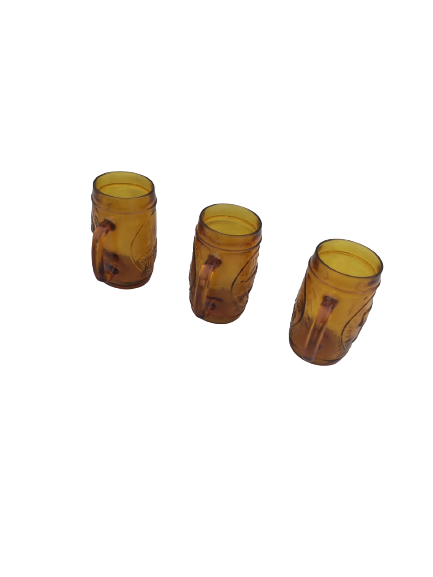 3- Amber beer mugs- George Washington