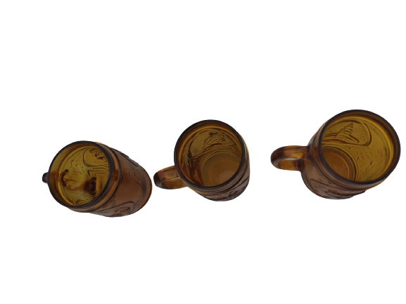 3- Amber beer mugs- George Washington