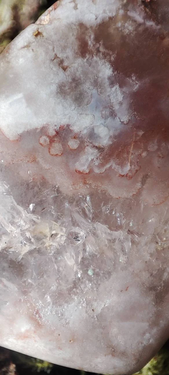 Coeur d'Améthyste rose et d'Agate Fleur