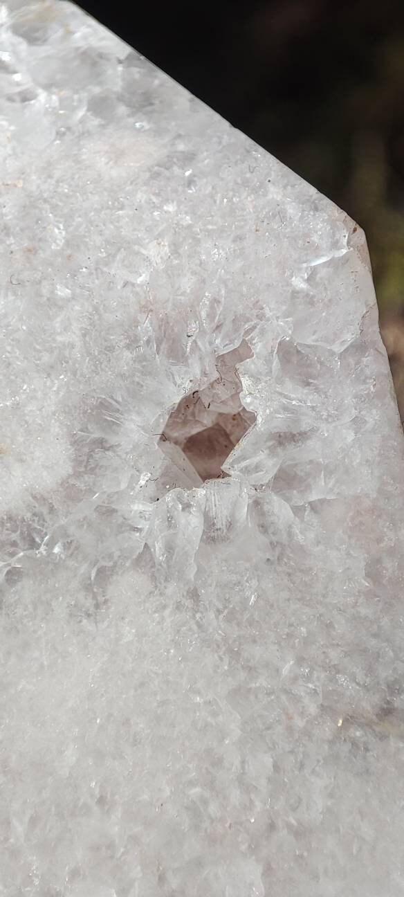 Obélisque d'Agate fleur et d'Améthyste rose