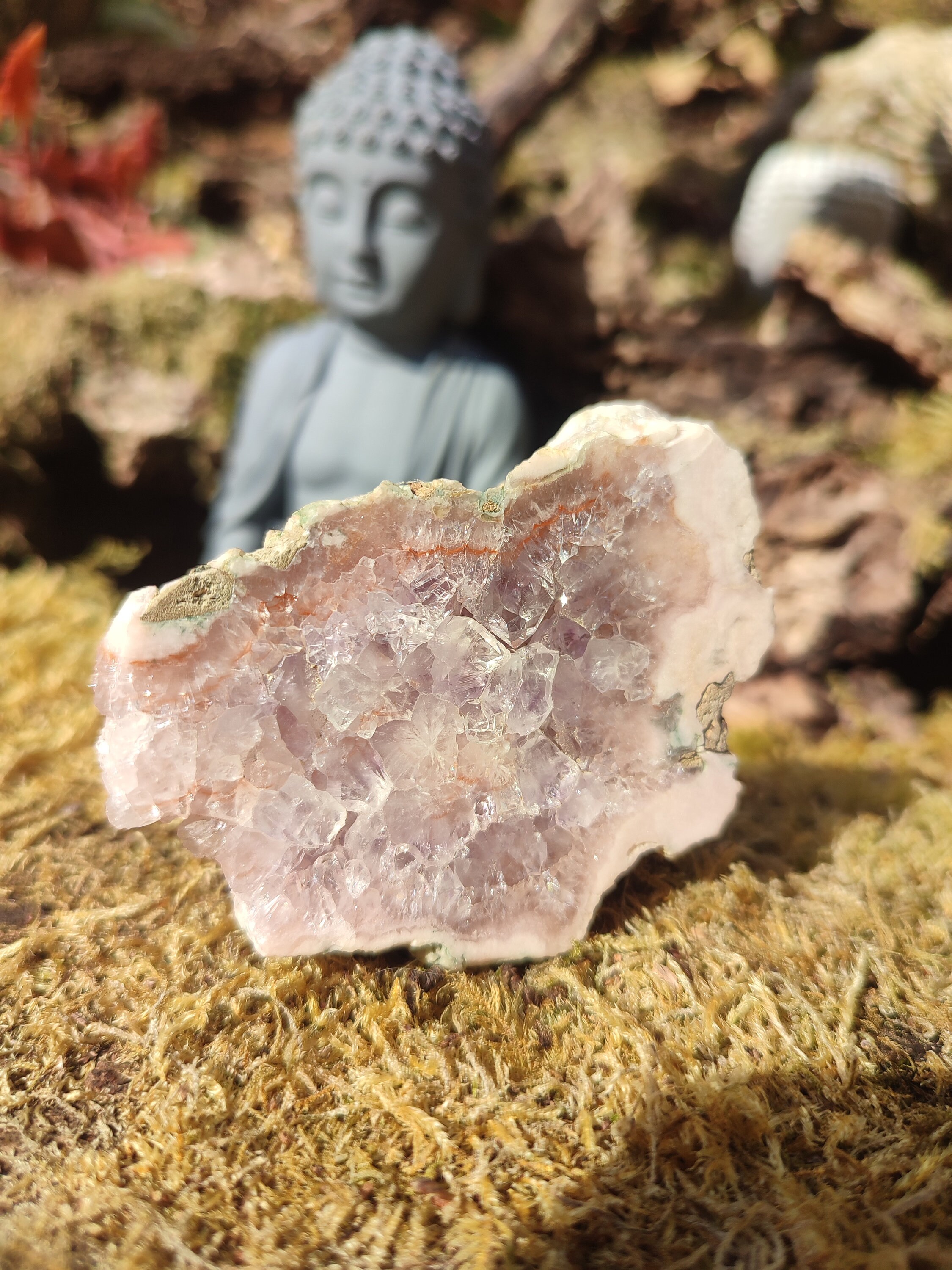 Tranche D'Améthyste rose et d'Agate fleur