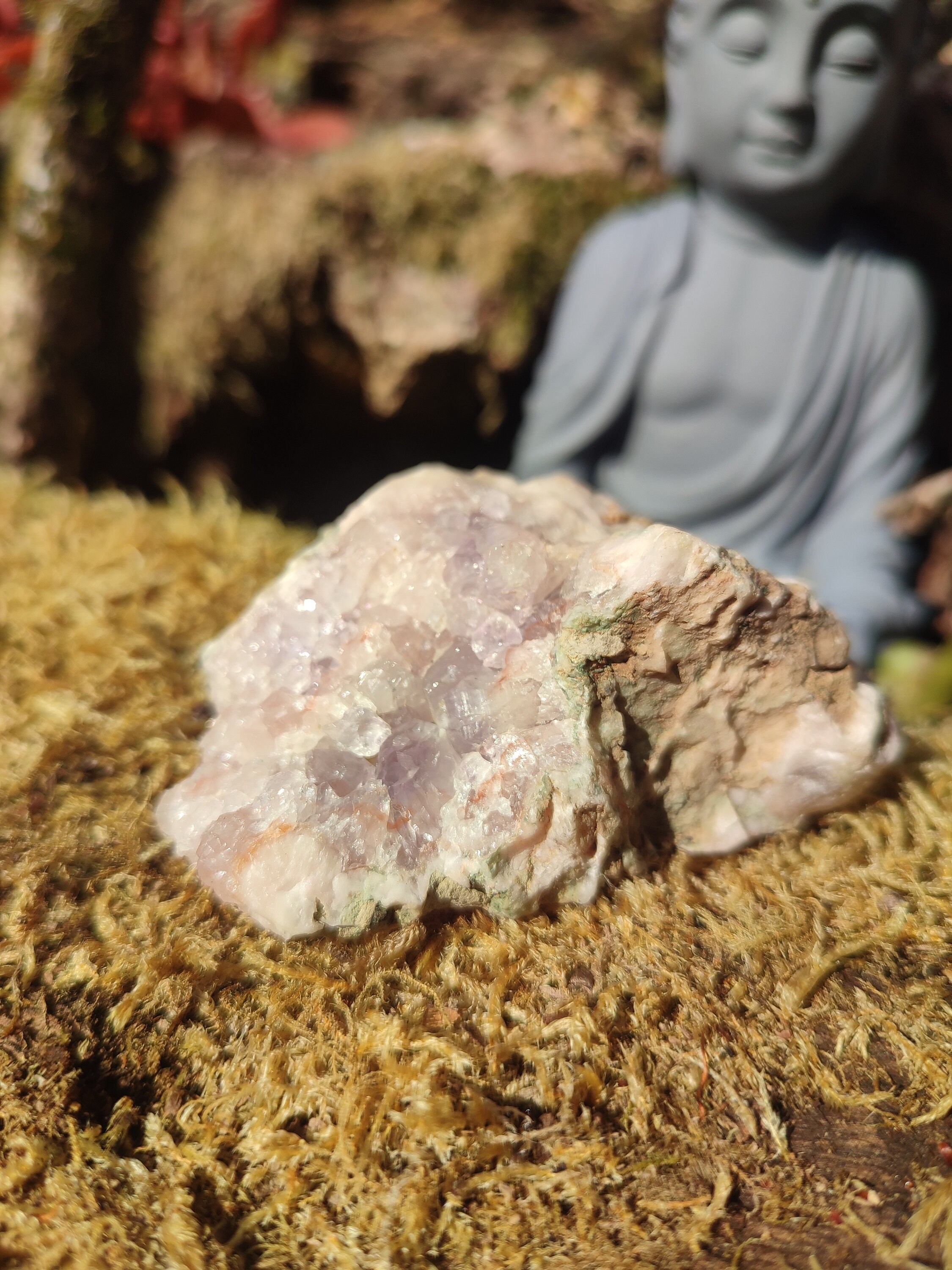 Tranche D'Améthyste rose et d'Agate fleur