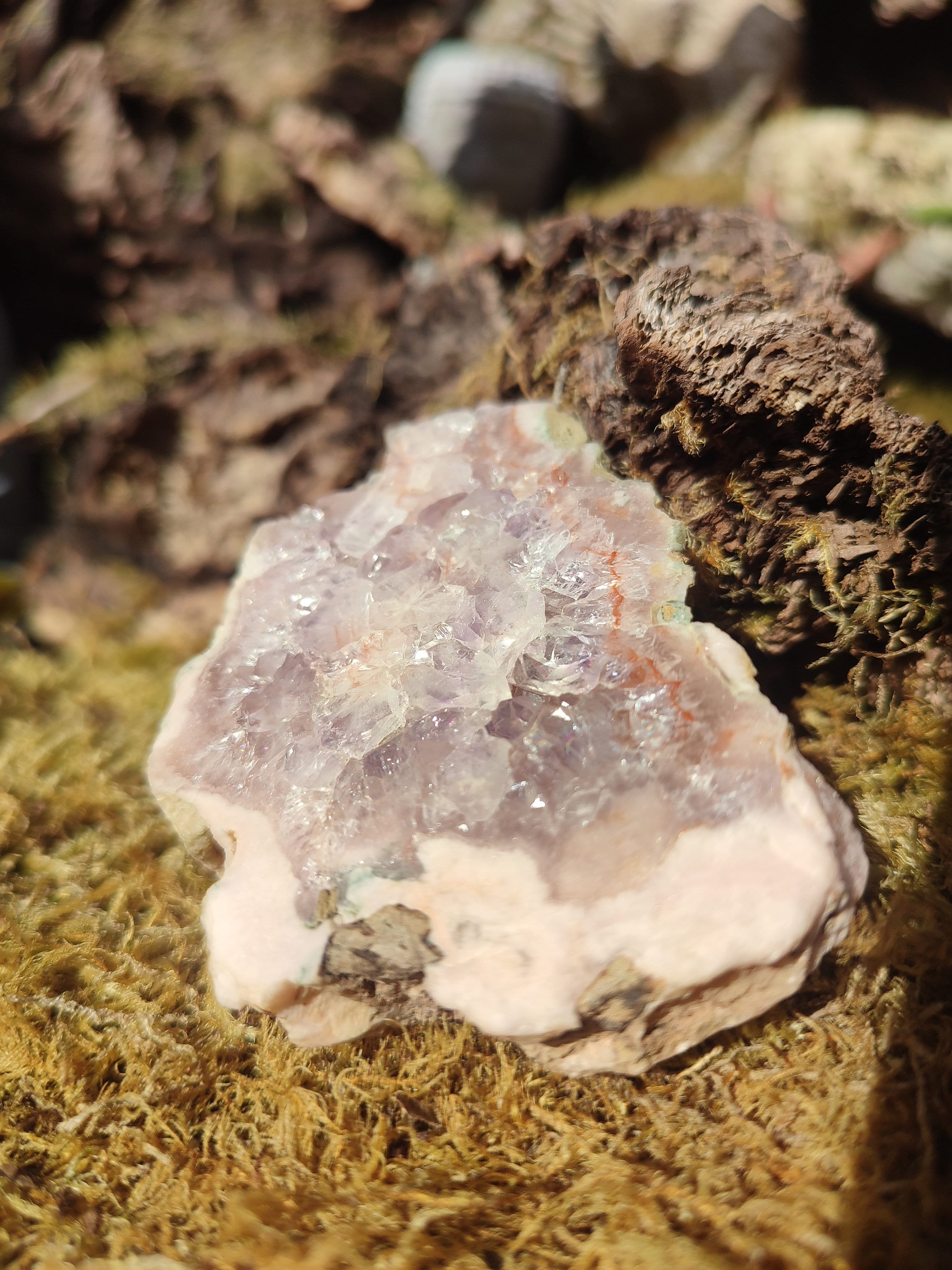 Tranche D'Améthyste rose et d'Agate fleur