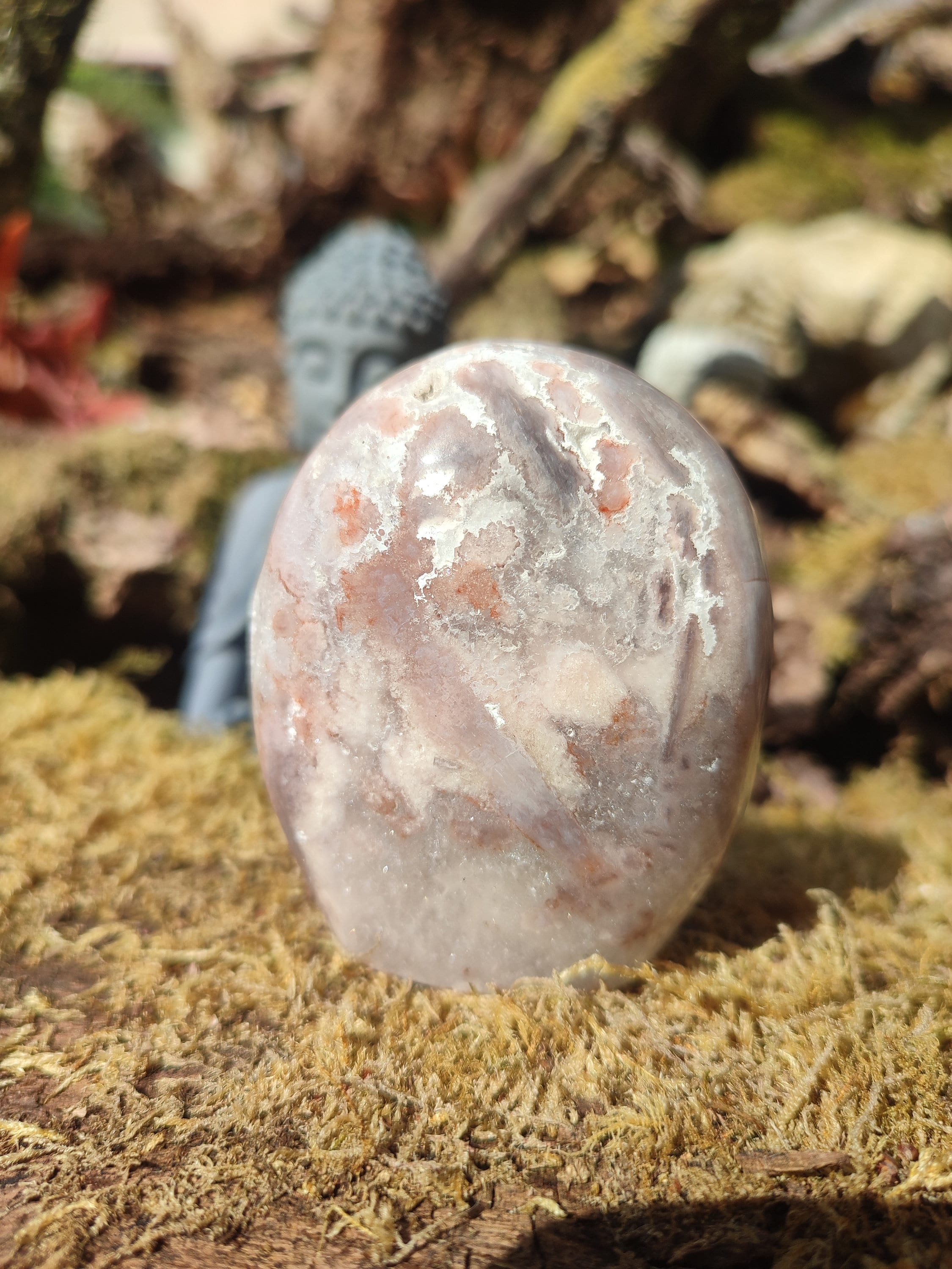 Forme libre d'Améthyste rose et d'Agate fleur