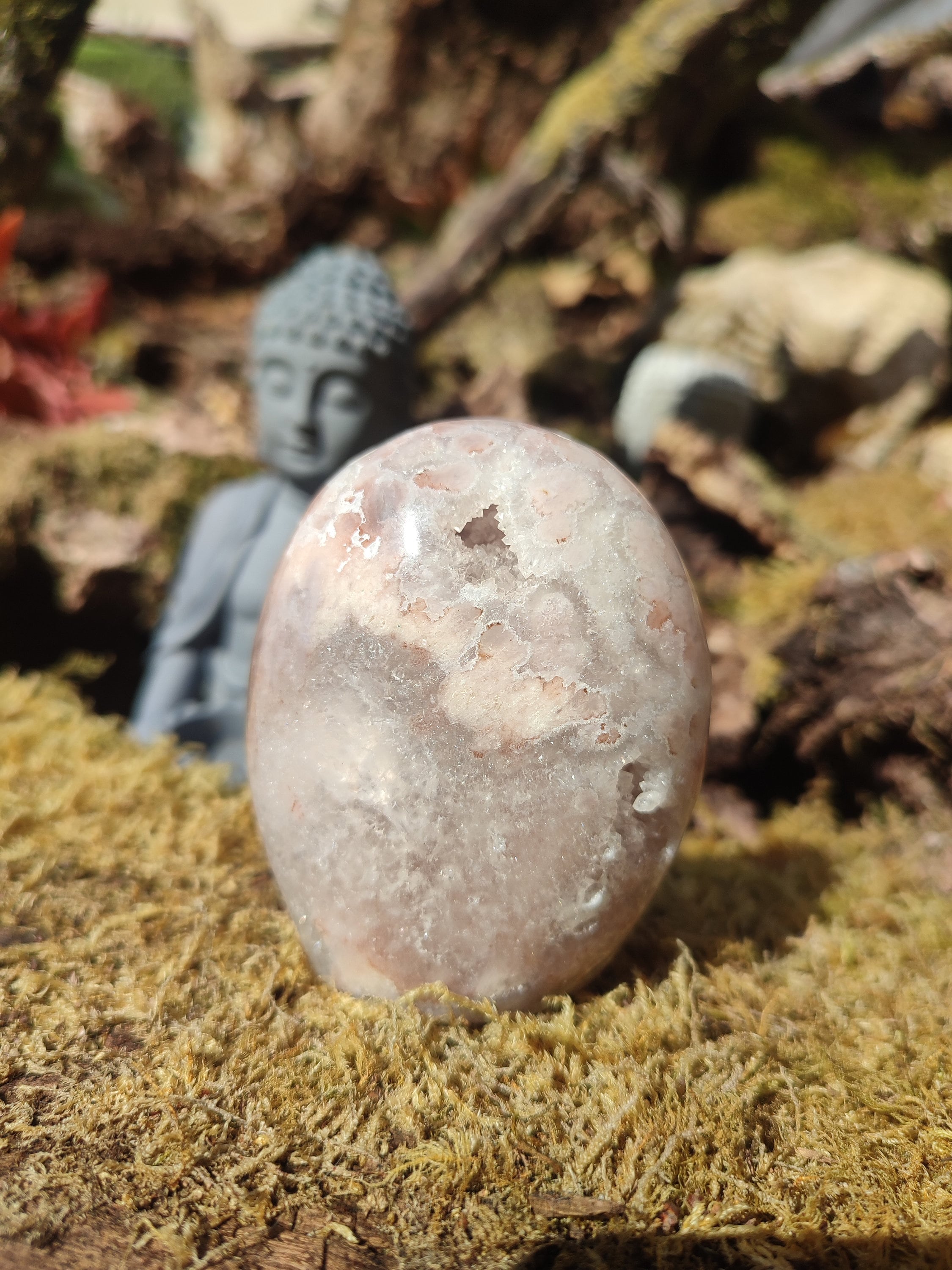 Forme libre d'Améthyste rose et d'Agate fleur