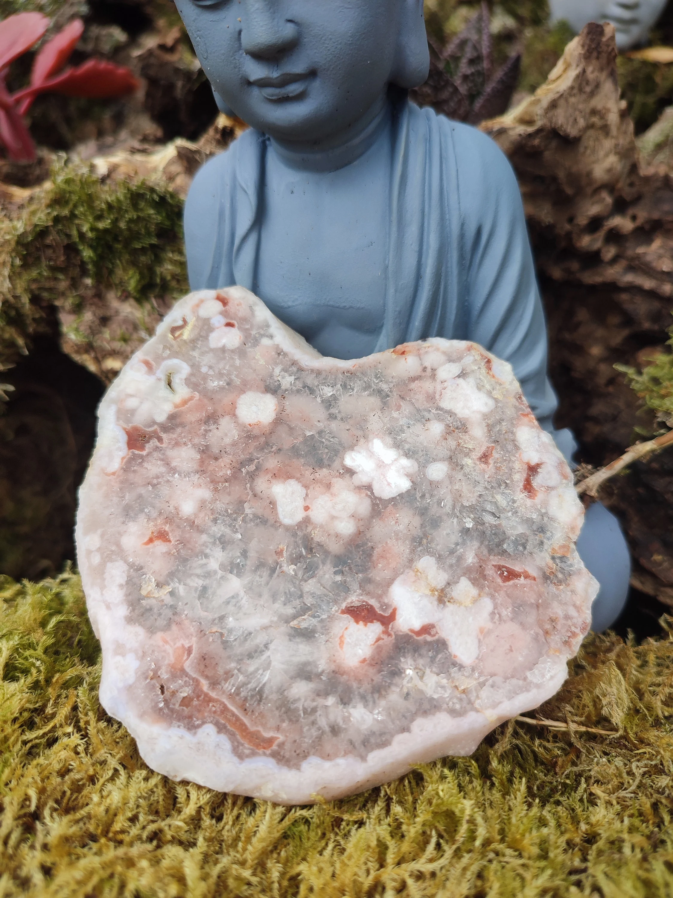Tranche D'Améthyste rose et d'Agate fleur