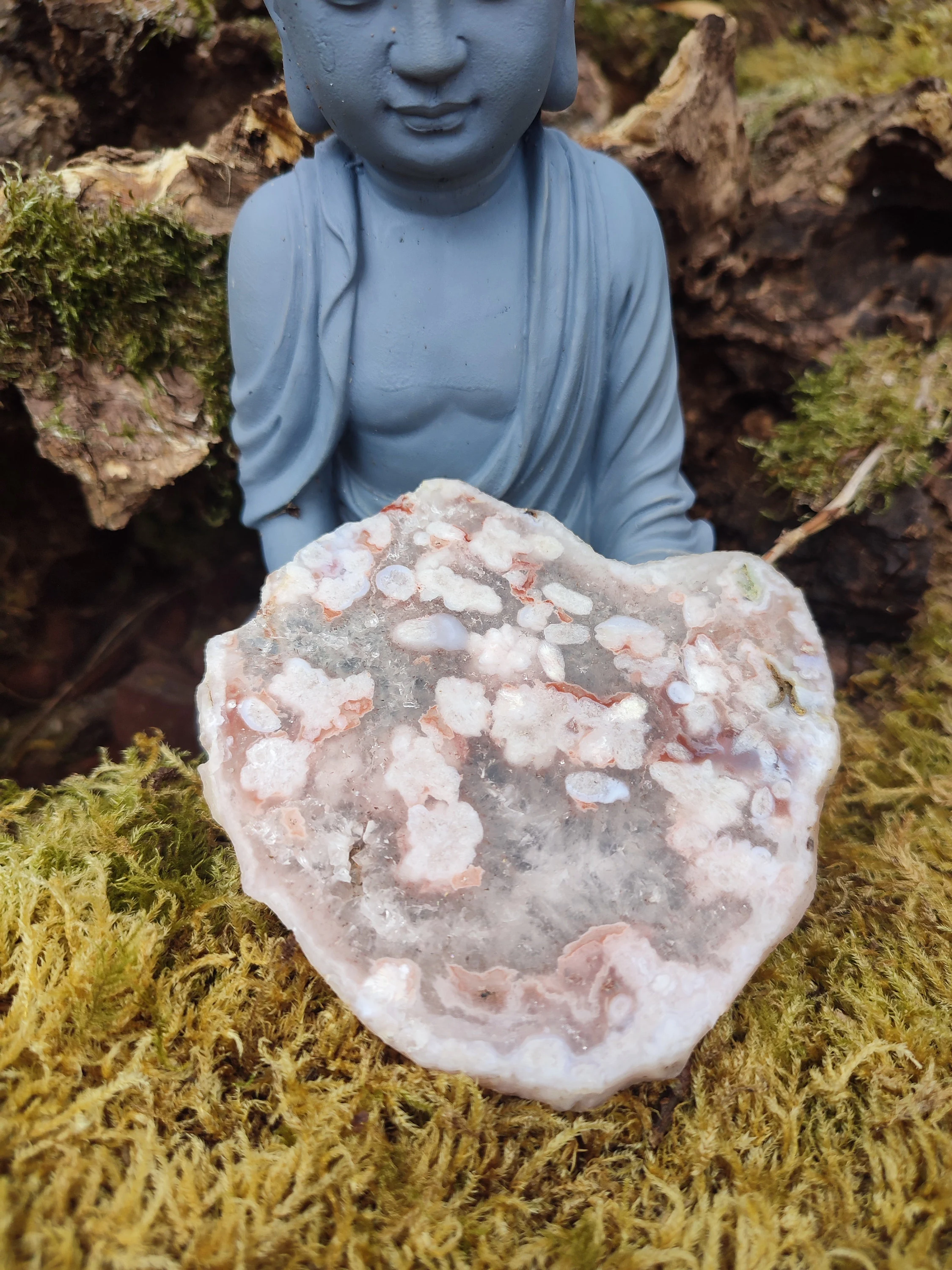 Tranche D'Améthyste rose et d'Agate fleur
