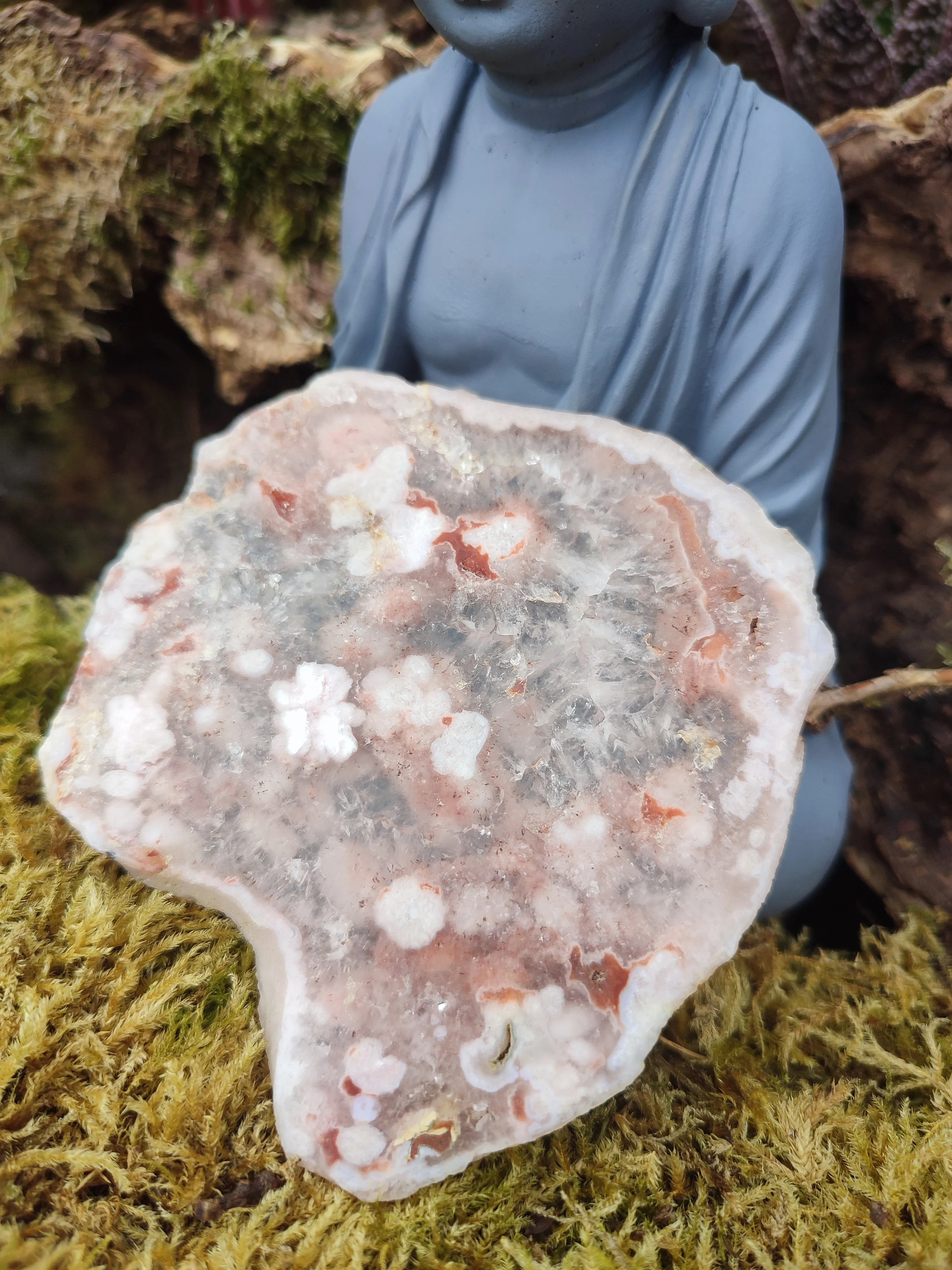 Tranche D'Améthyste rose et d'Agate fleur