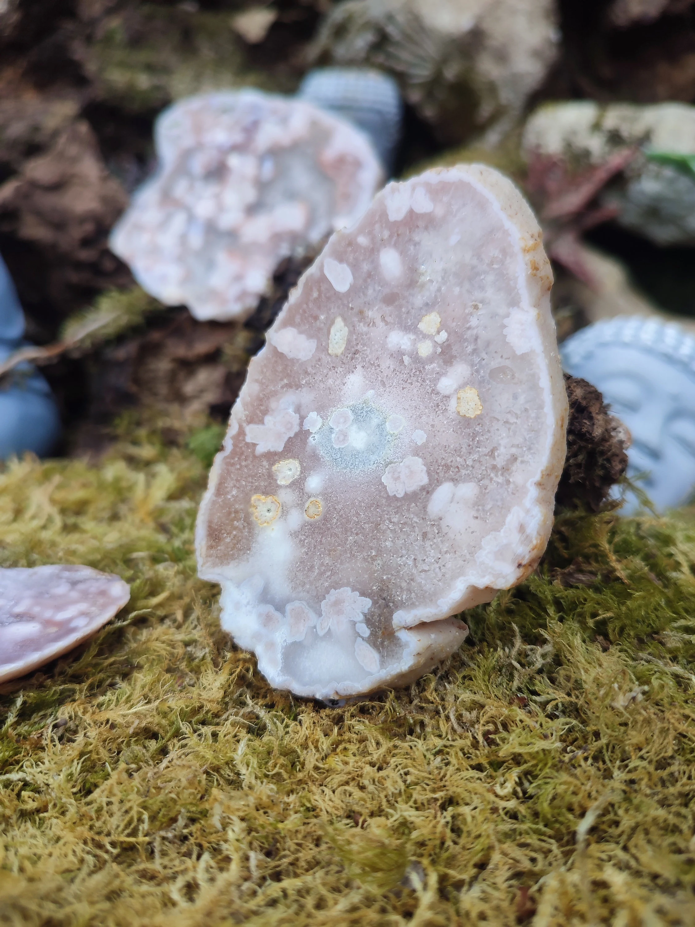 Tranche D'Améthyste rose et d'Agate fleur