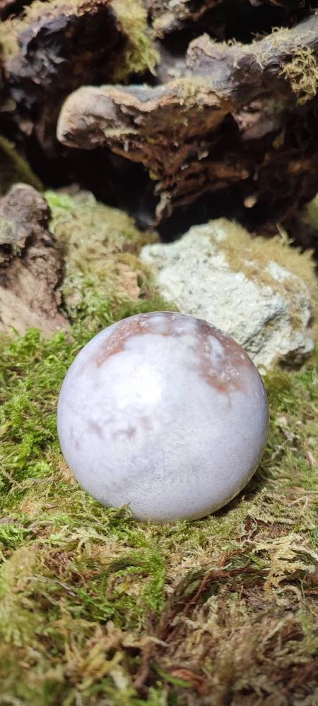 Sphère d'Améthyste rose et d'Agate fleur