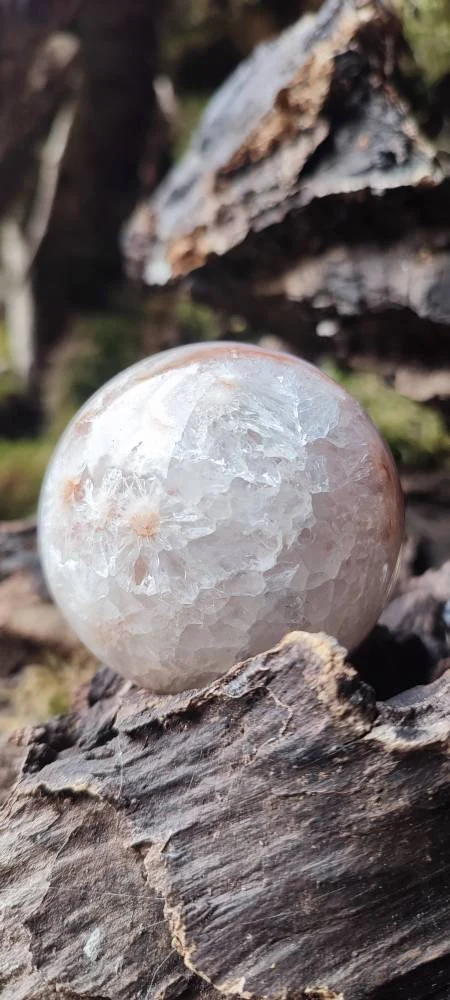 Sphère d'Améthyste rose et d'Agate fleur
