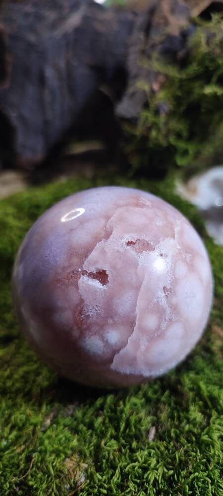 Sphère d'Améthyste rose et d'Agate fleur