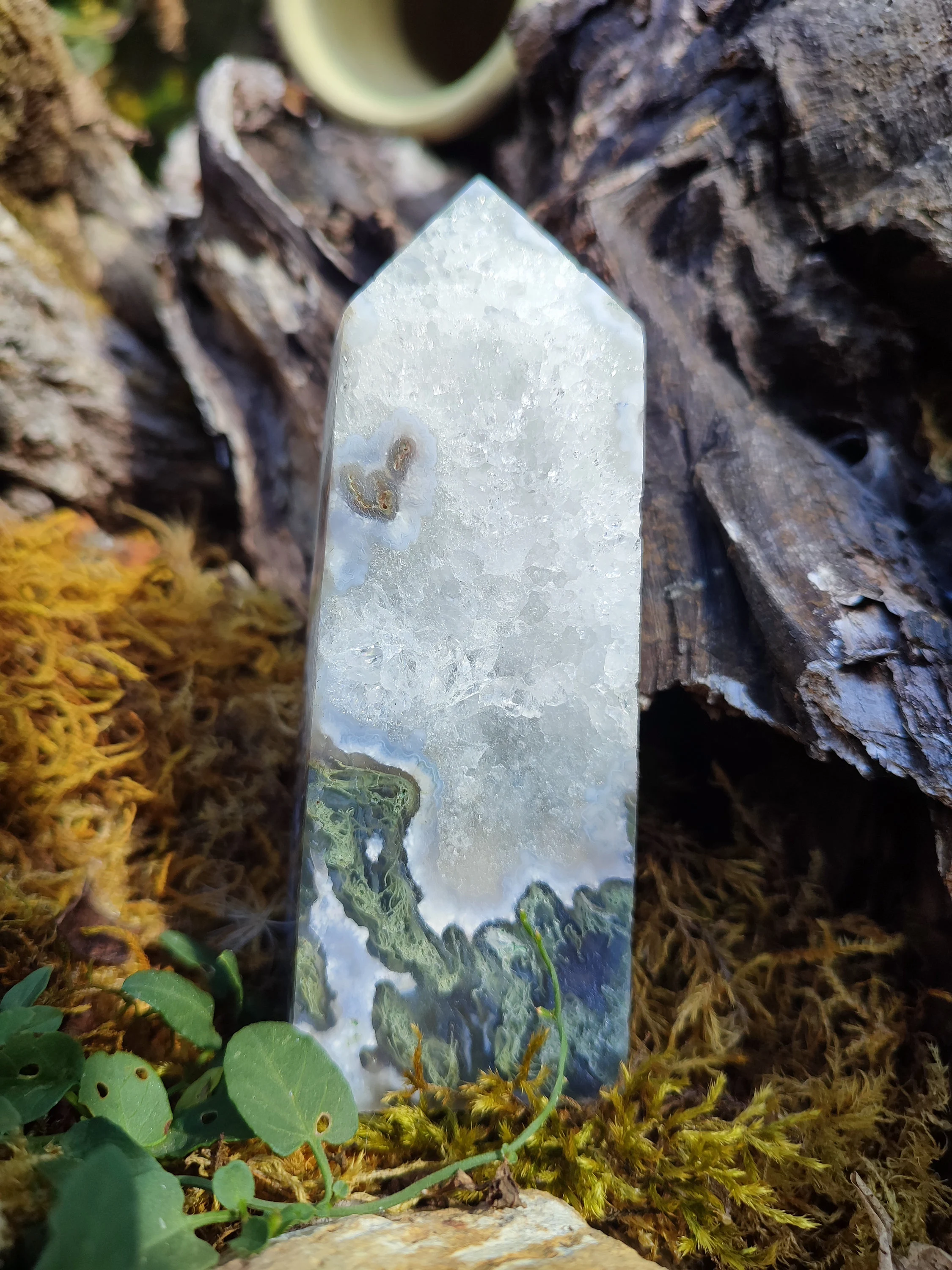 Obélisque Agate mousse