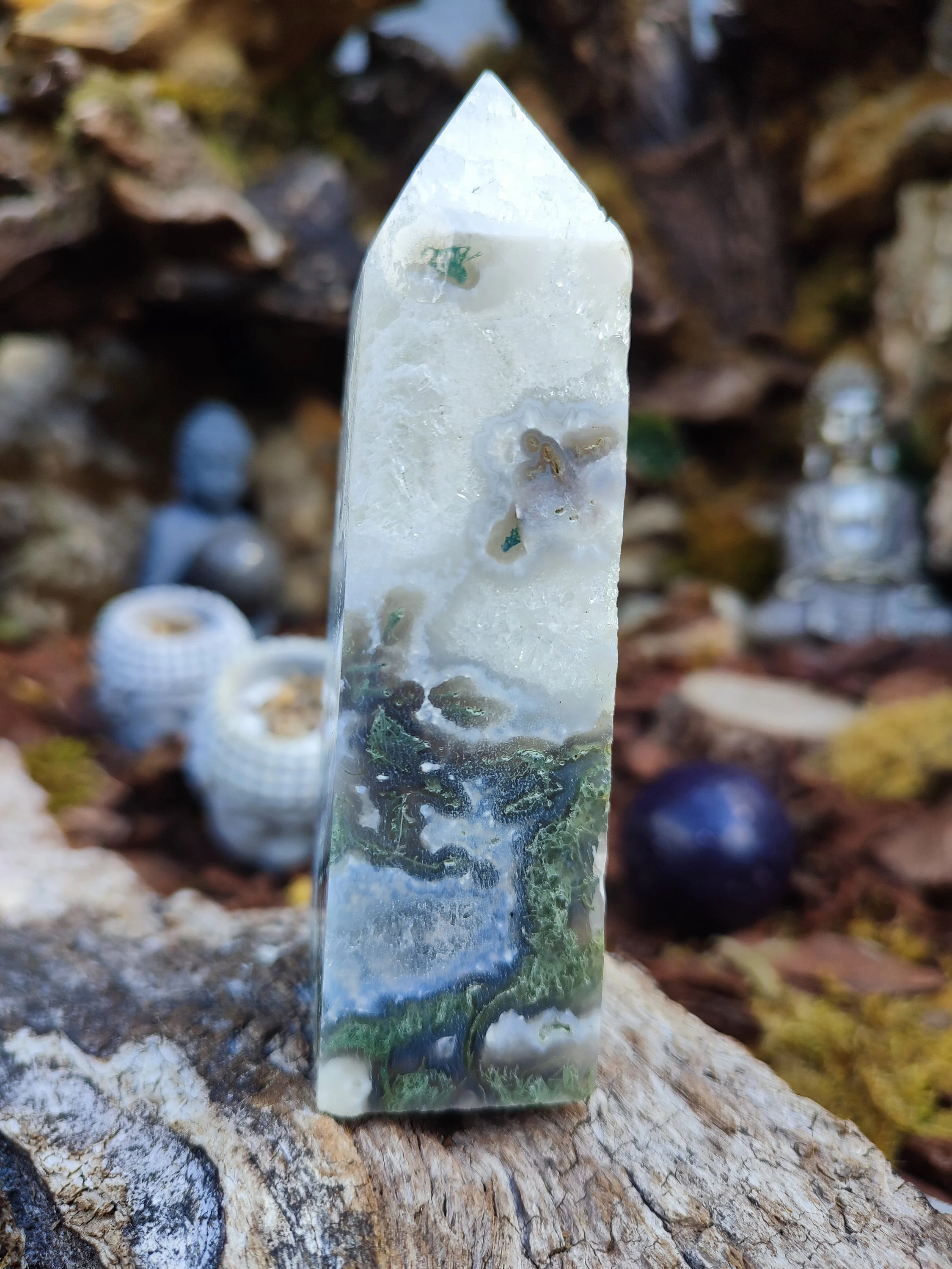 Obélisque Agate mousse