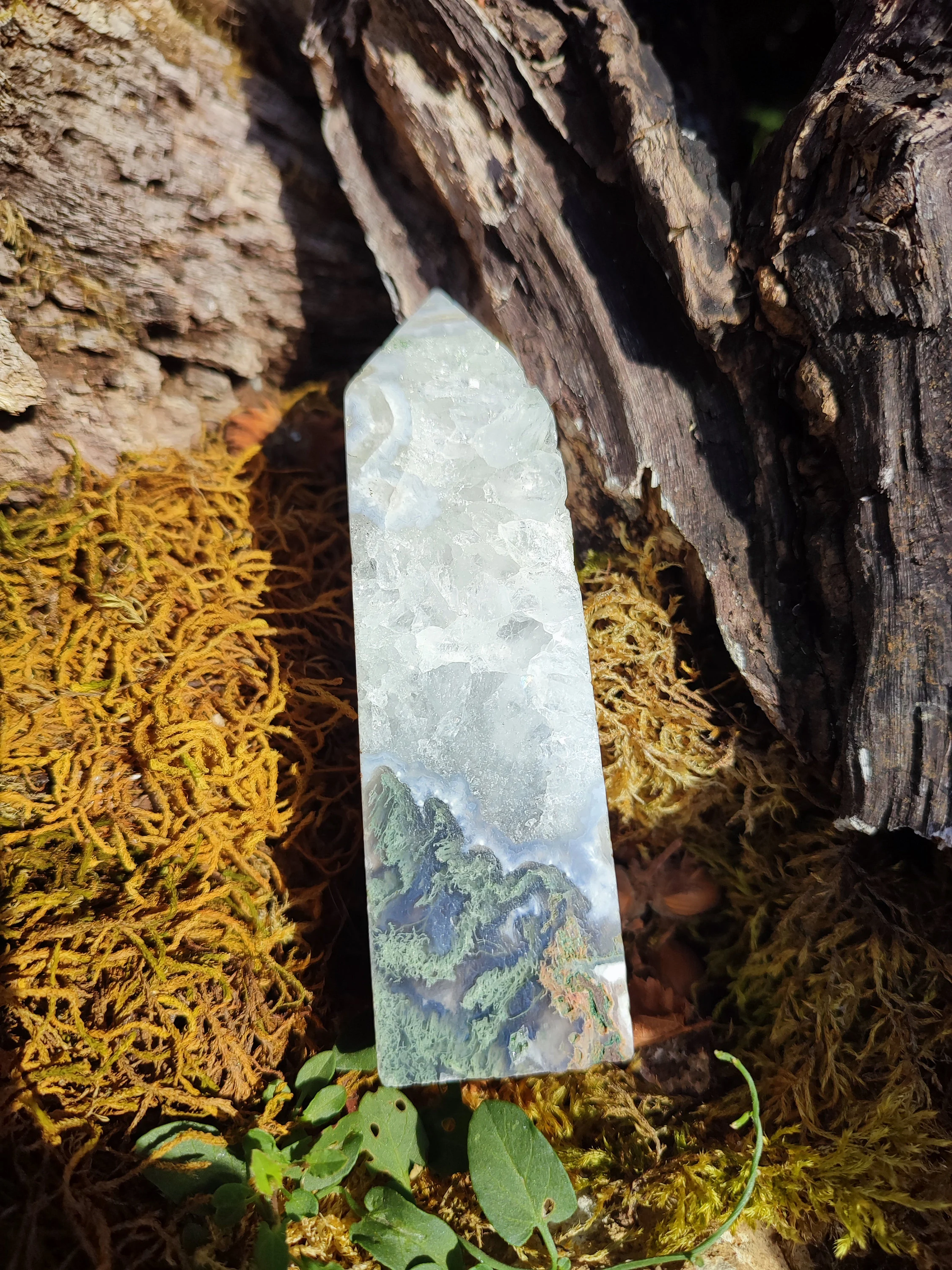 Obélisque Agate mousse