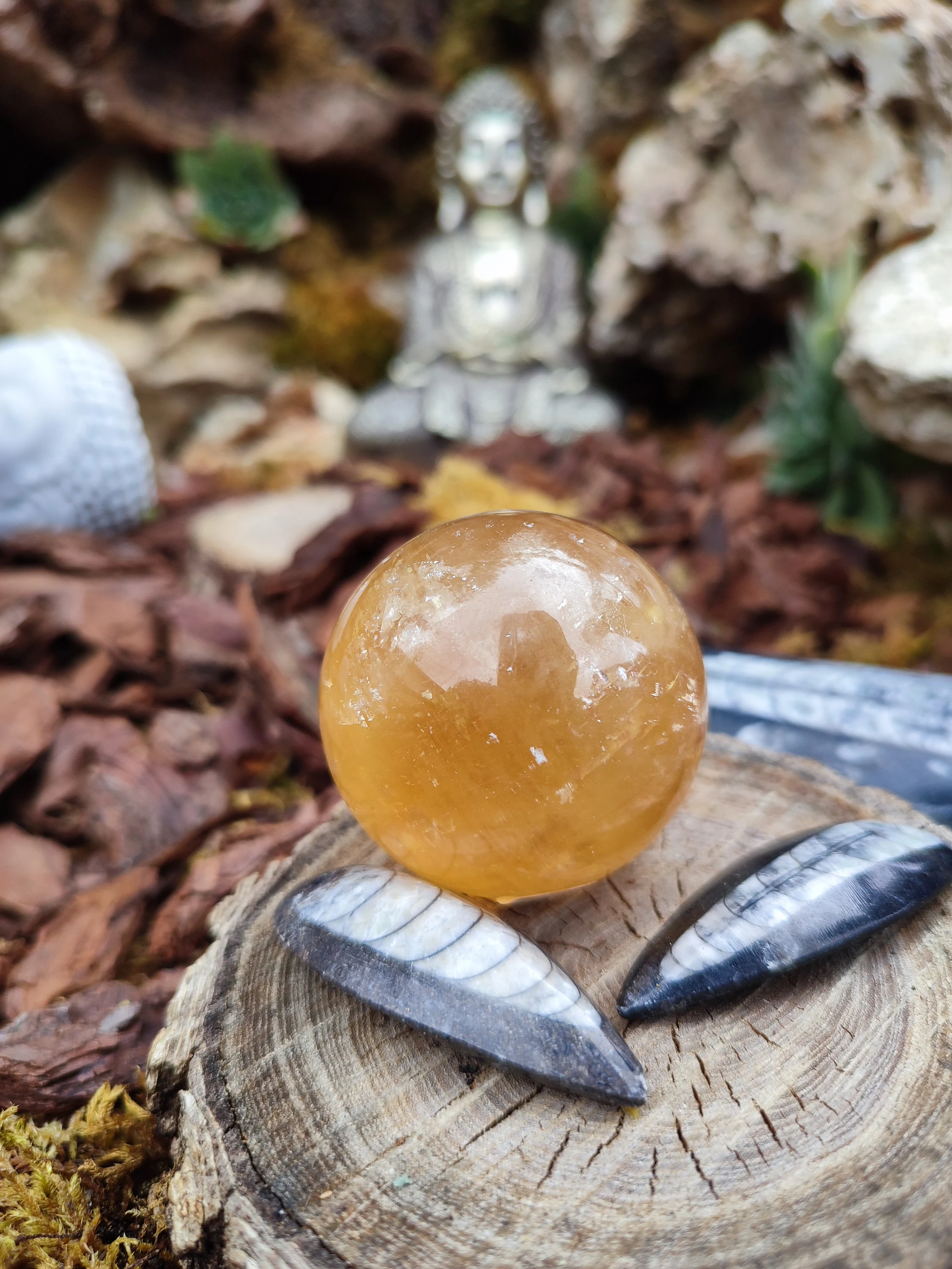 Sphère de Calcite miel