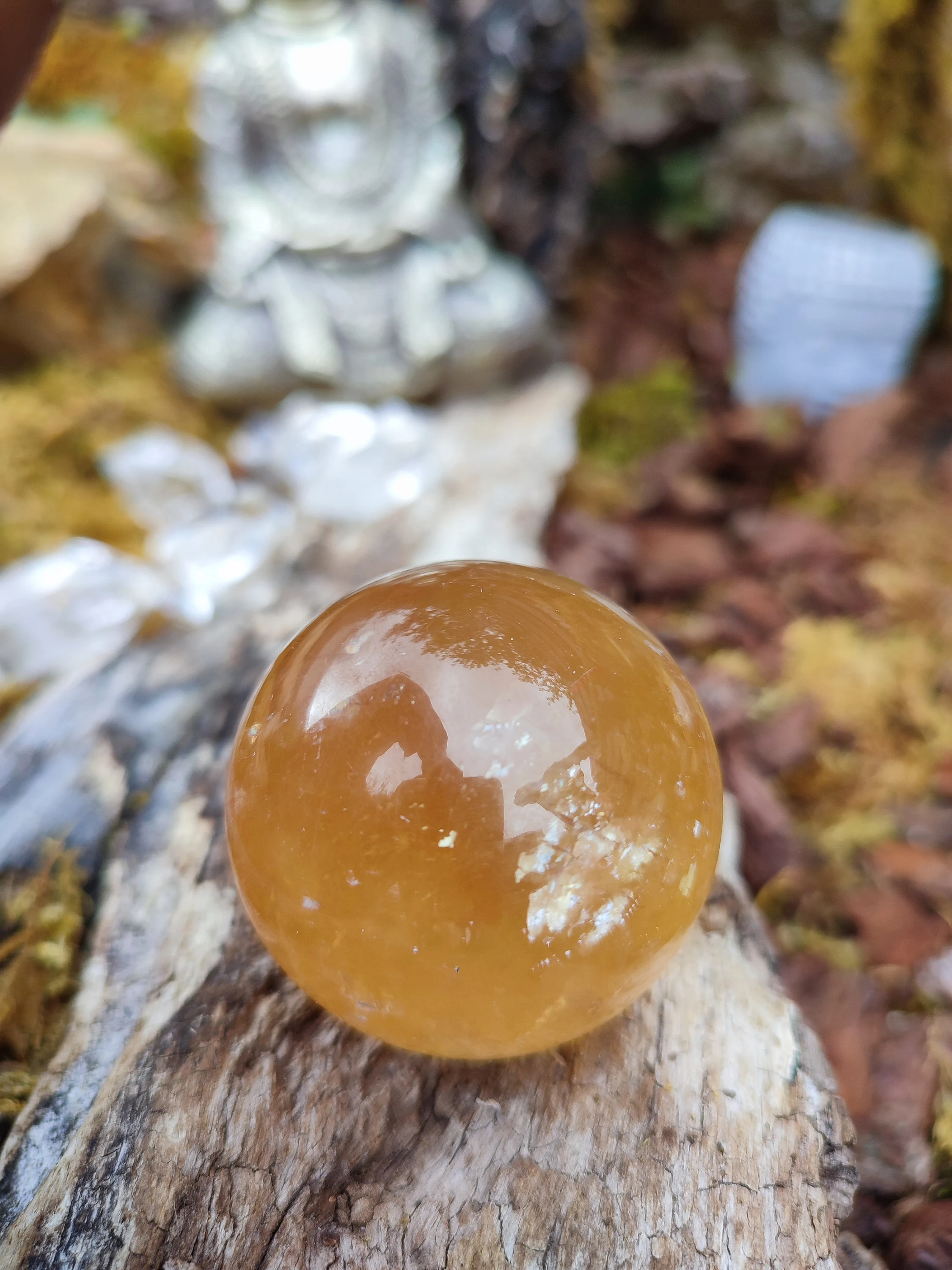 Sphère de Calcite miel