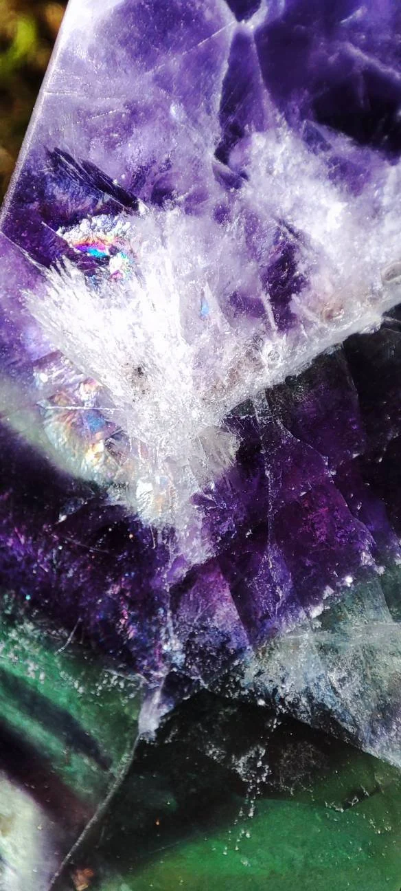 Obélisque de Fluorite plume flocon de neige