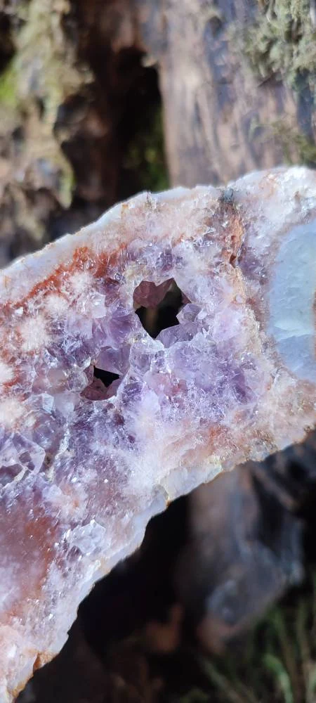 Papillon d'Améthyste rose et d'Agate fleur