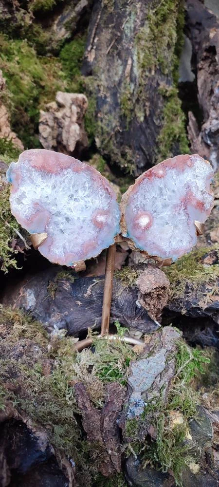 Papillon d'Améthyste rose et d'Agate fleur
