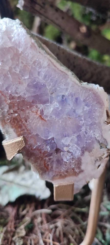 Papillon d'Améthyste rose et d'Agate fleur