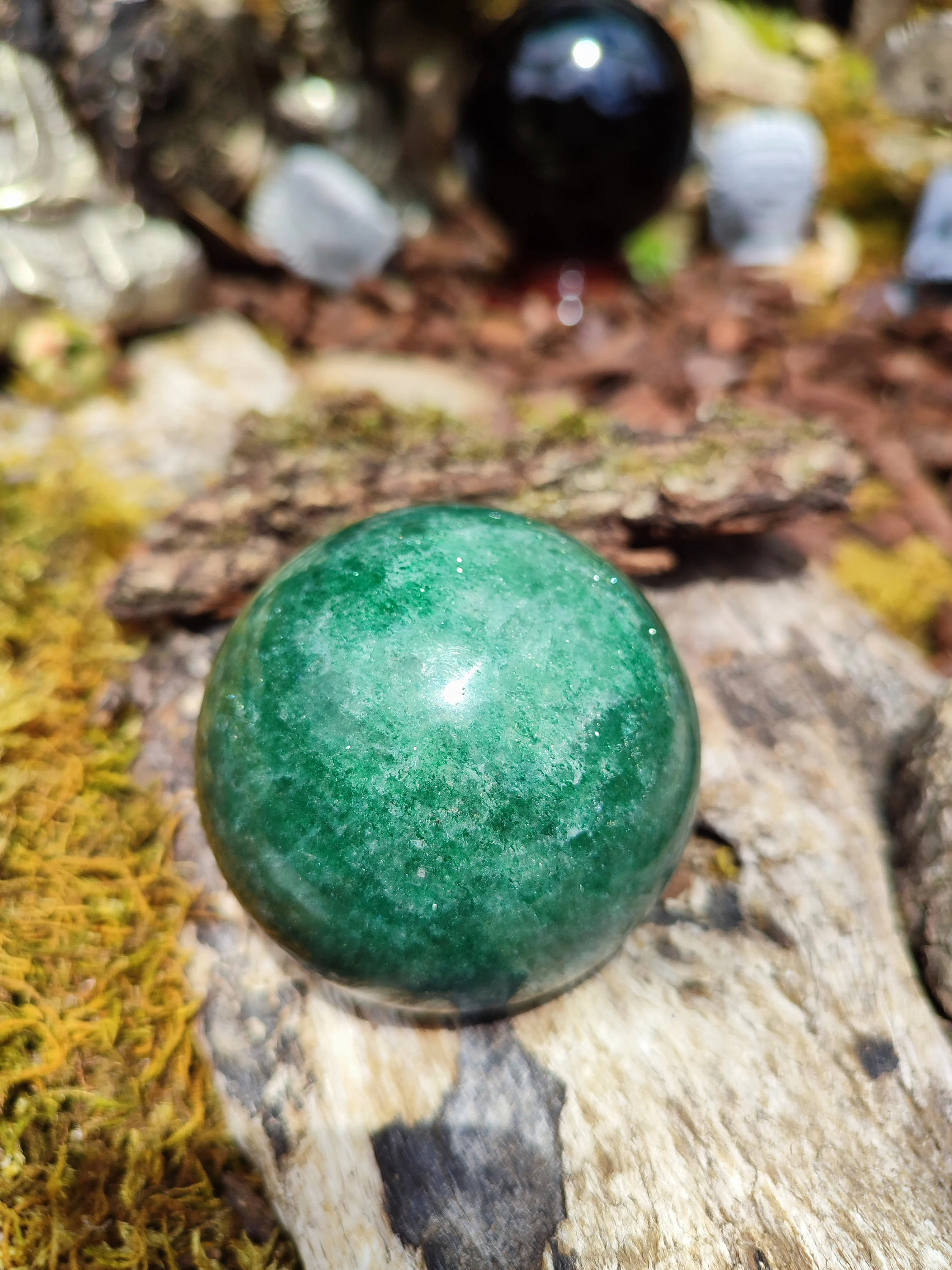 Sphère de Quartz fraise vert