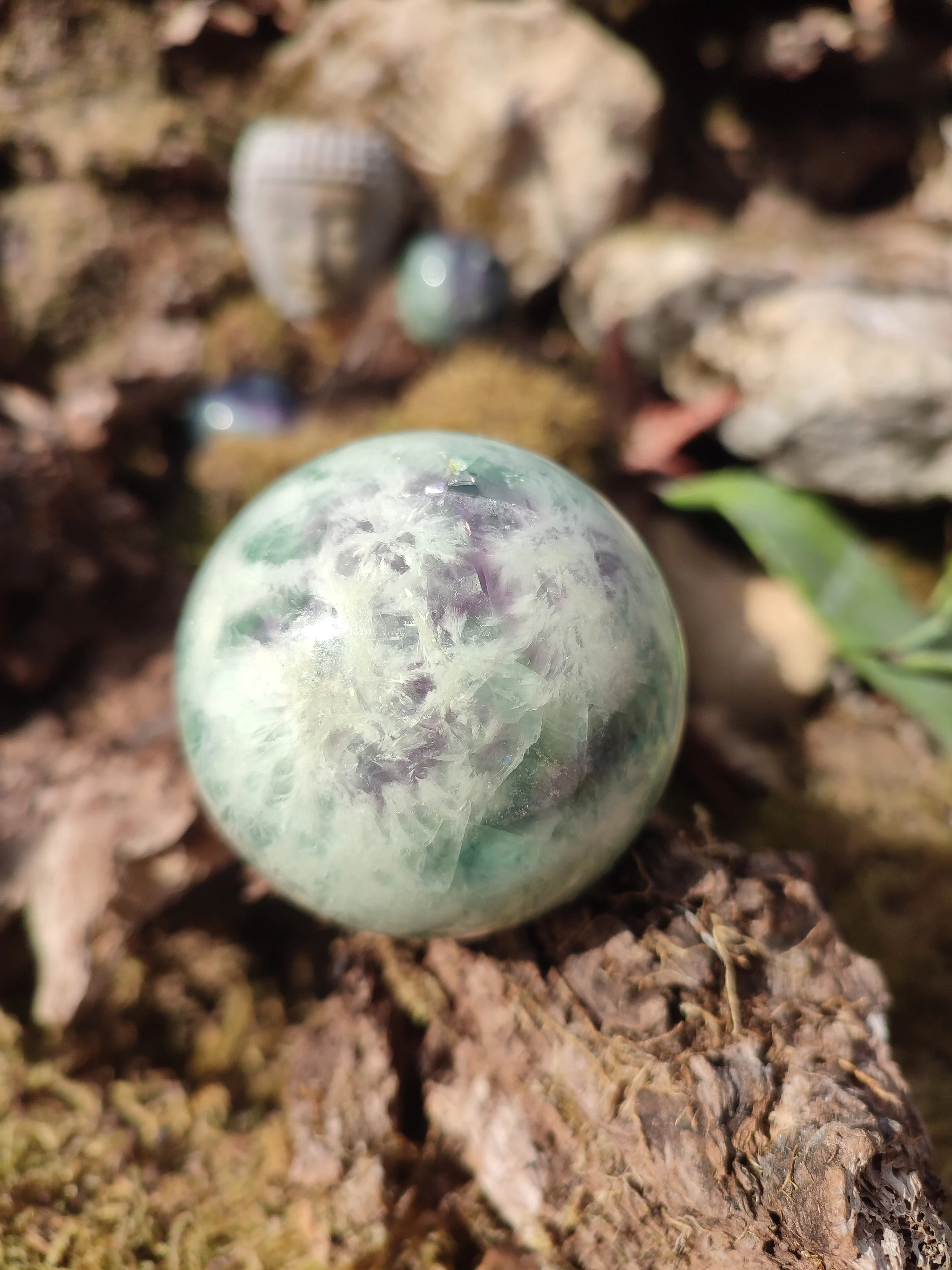Sphère de Fluorite plume