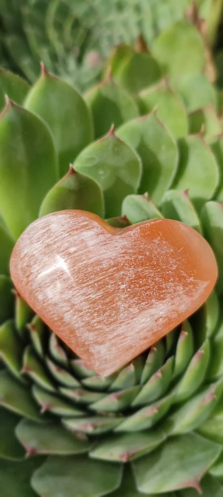 Coeur de Sélénite orange