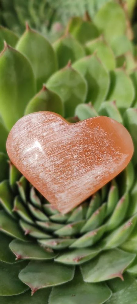 Coeur de Sélénite orange
