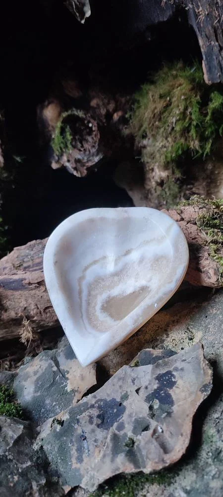 Coupelle d'Onyx Marbre forme coeur