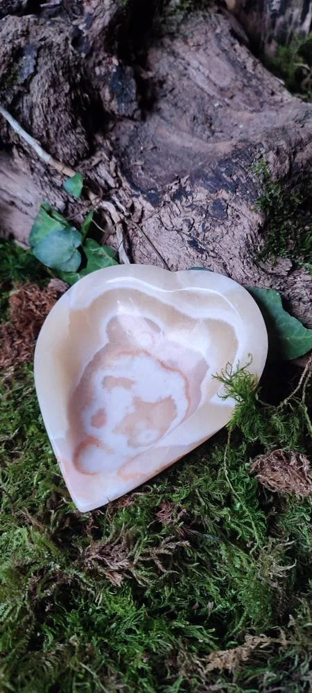 Coupelle d'Onyx Marbre forme coeur