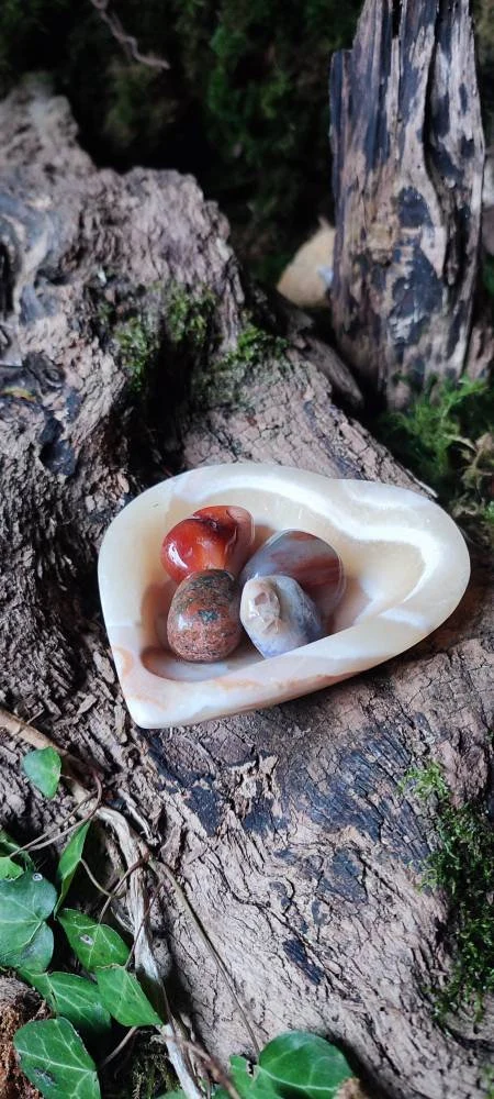 Coupelle d'Onyx Marbre forme coeur