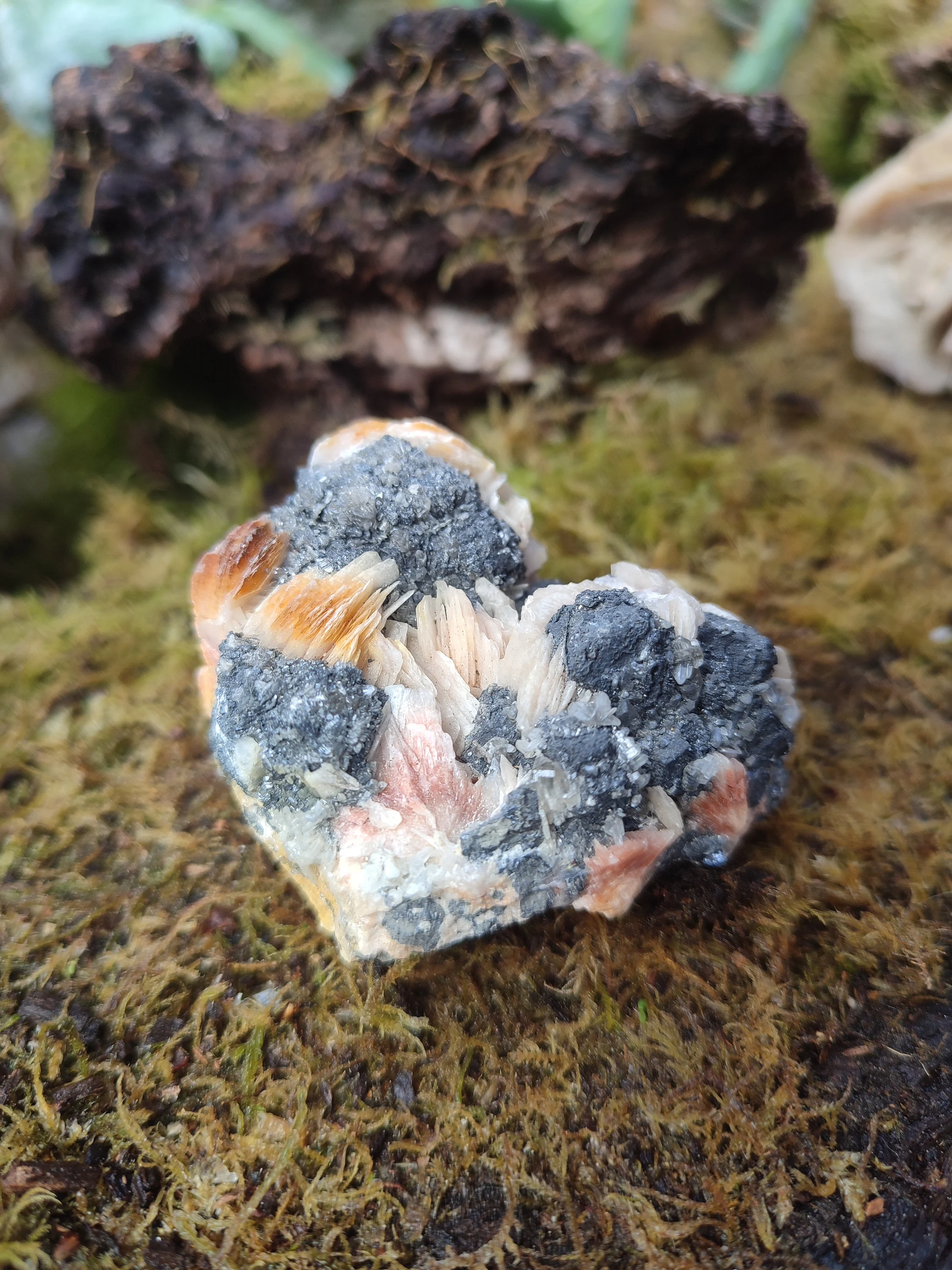 Amas de Cérusite, Baryte et Galène