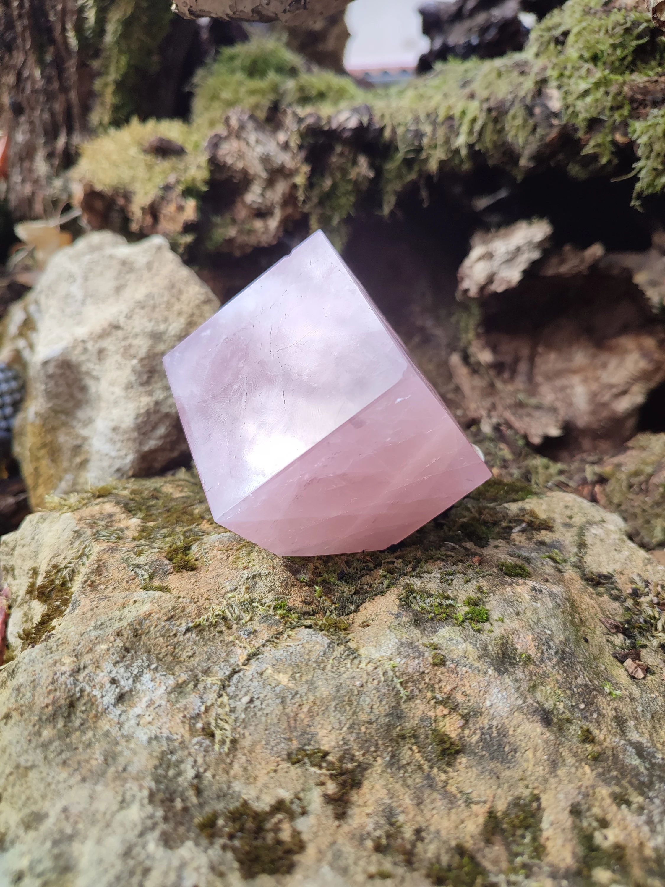Cube de Quartz rose