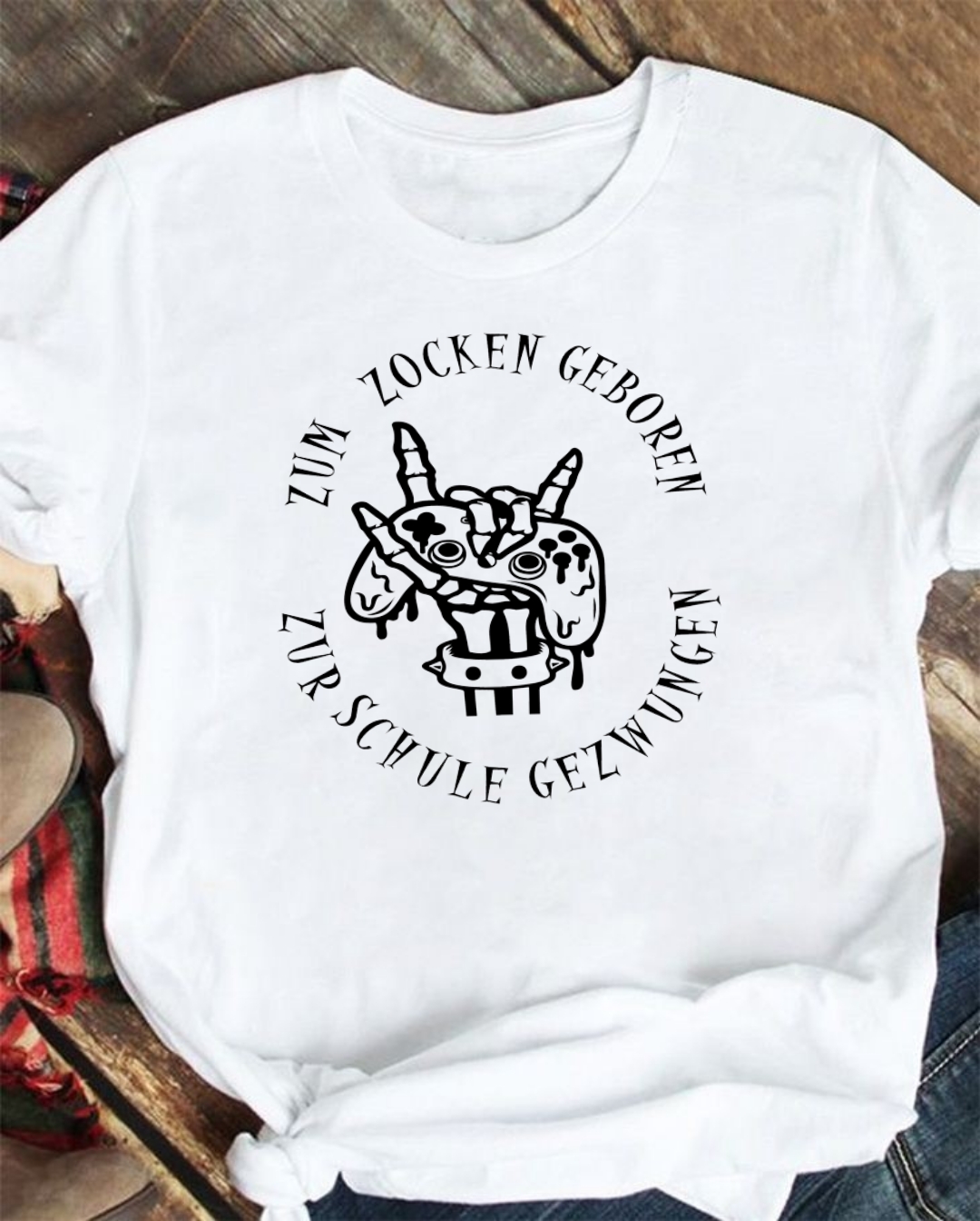Zum zocken geboren T-shirt