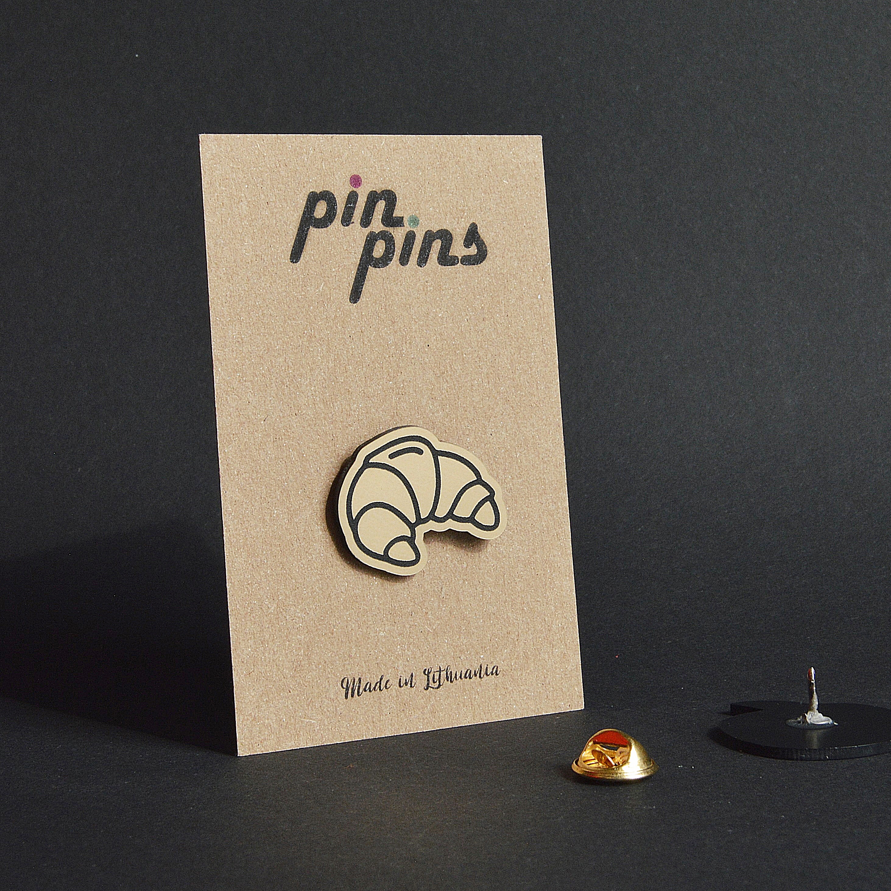 Kruasanas Croissant Paris įsegamas Pin ženkliukas sagė drabužio aksesuaras