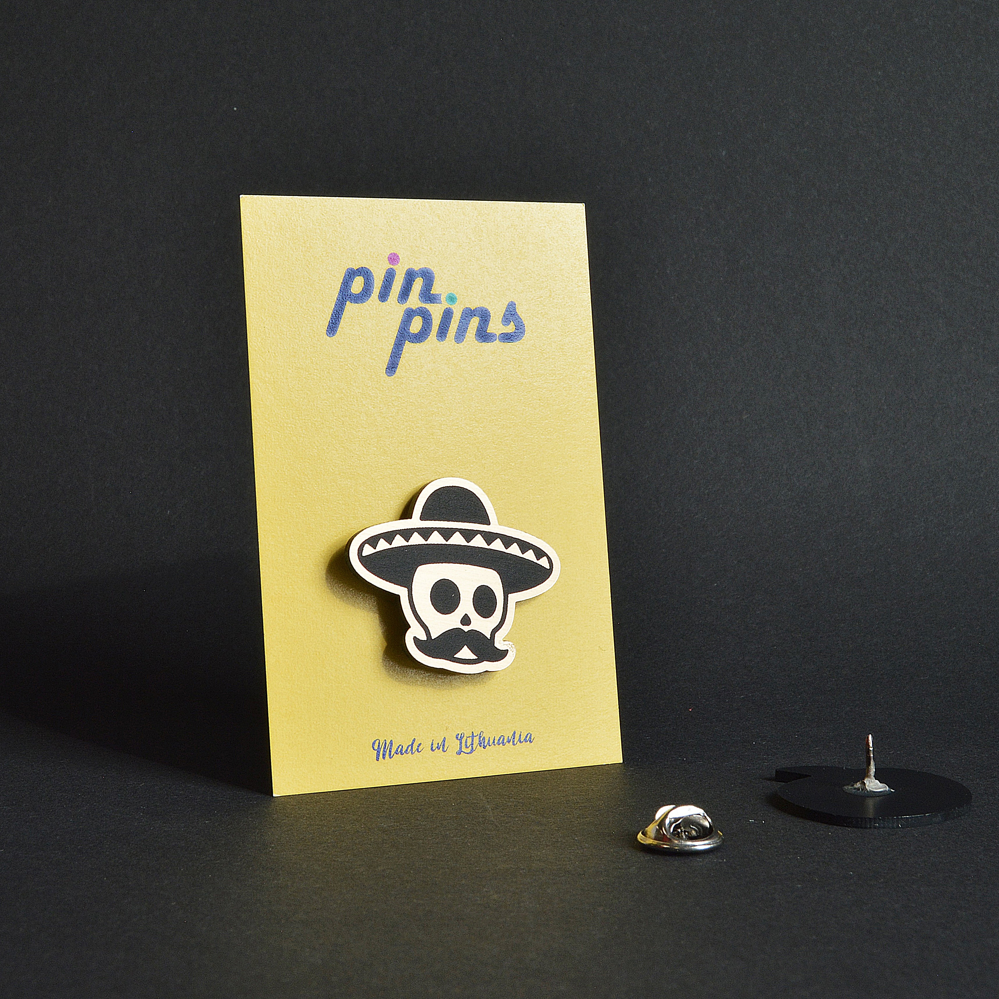 Meksikietiška kaukolė įsegamas Pin ženkliukas sagė drabužio aksesuaras