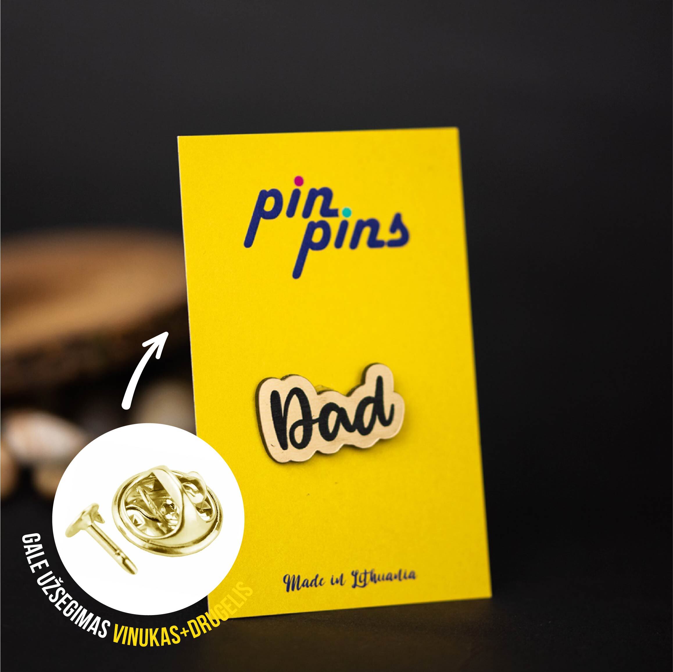 Dad įsegamas Pin ženkliukas sagė drabužio aksesuaras