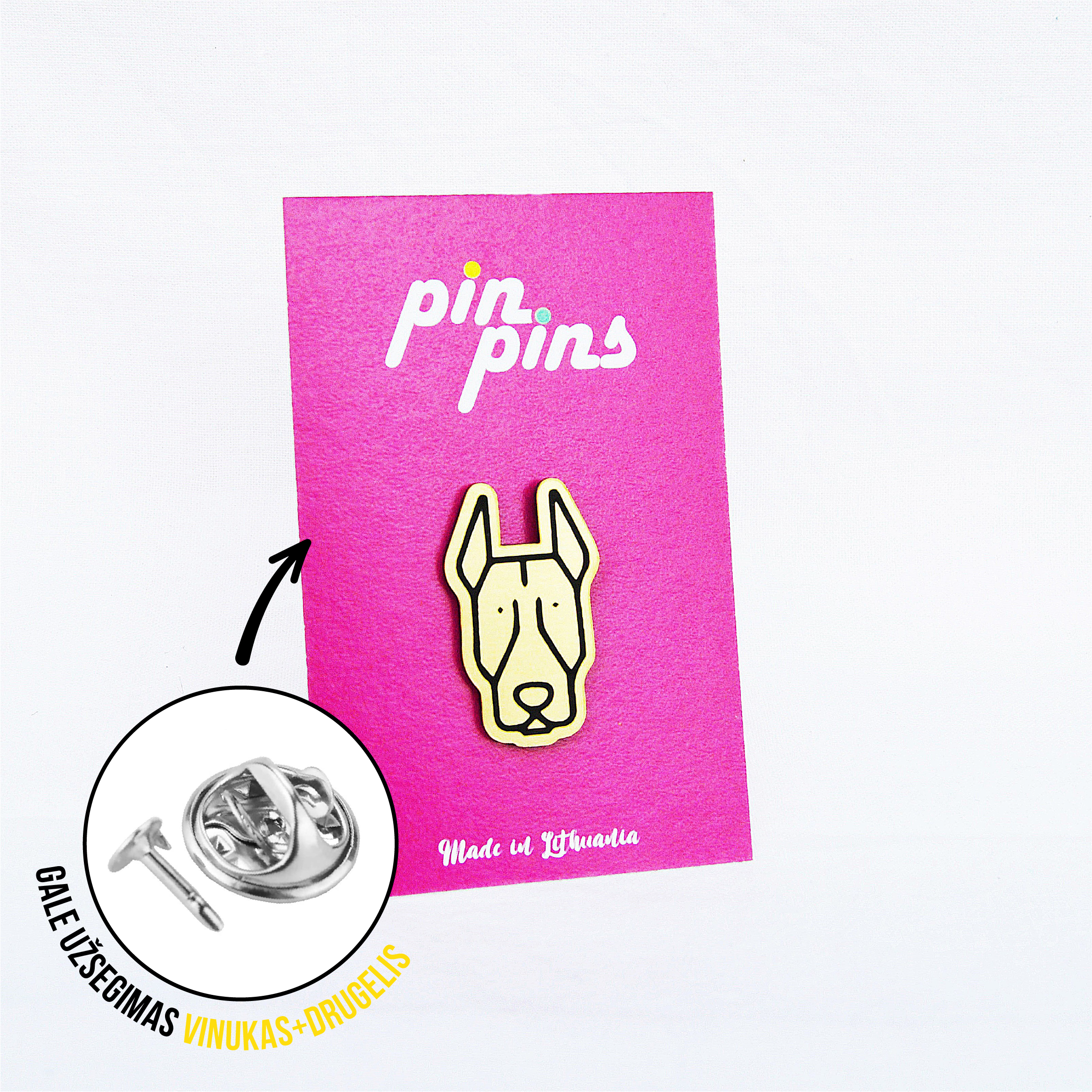 Dobermanas Pinčeris šuo dog įsegamas Pin ženkliukas sagė drabužio aksesuaras