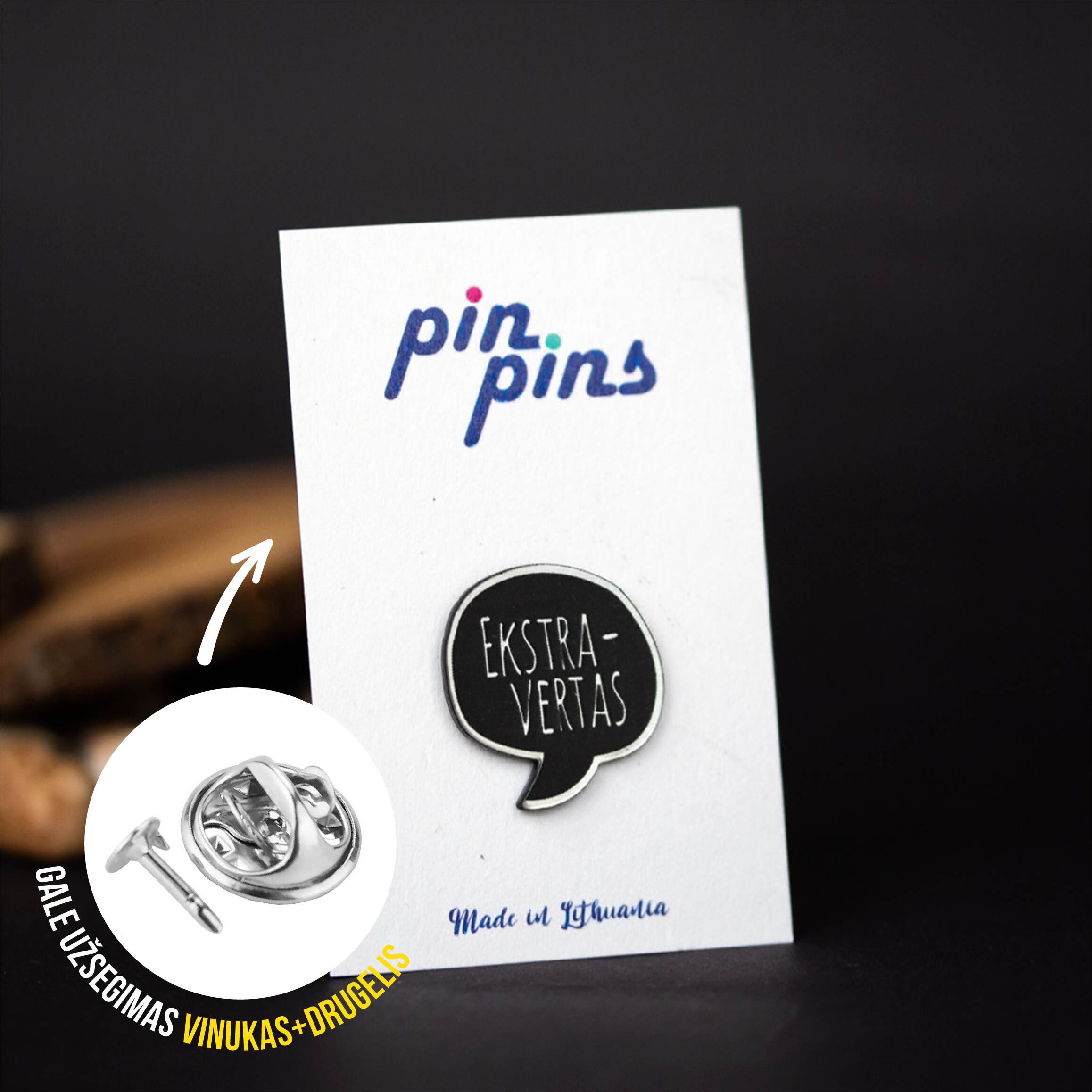 Ekstravertas įsegamas Pin ženkliukas sagė drabužio aksesuaras