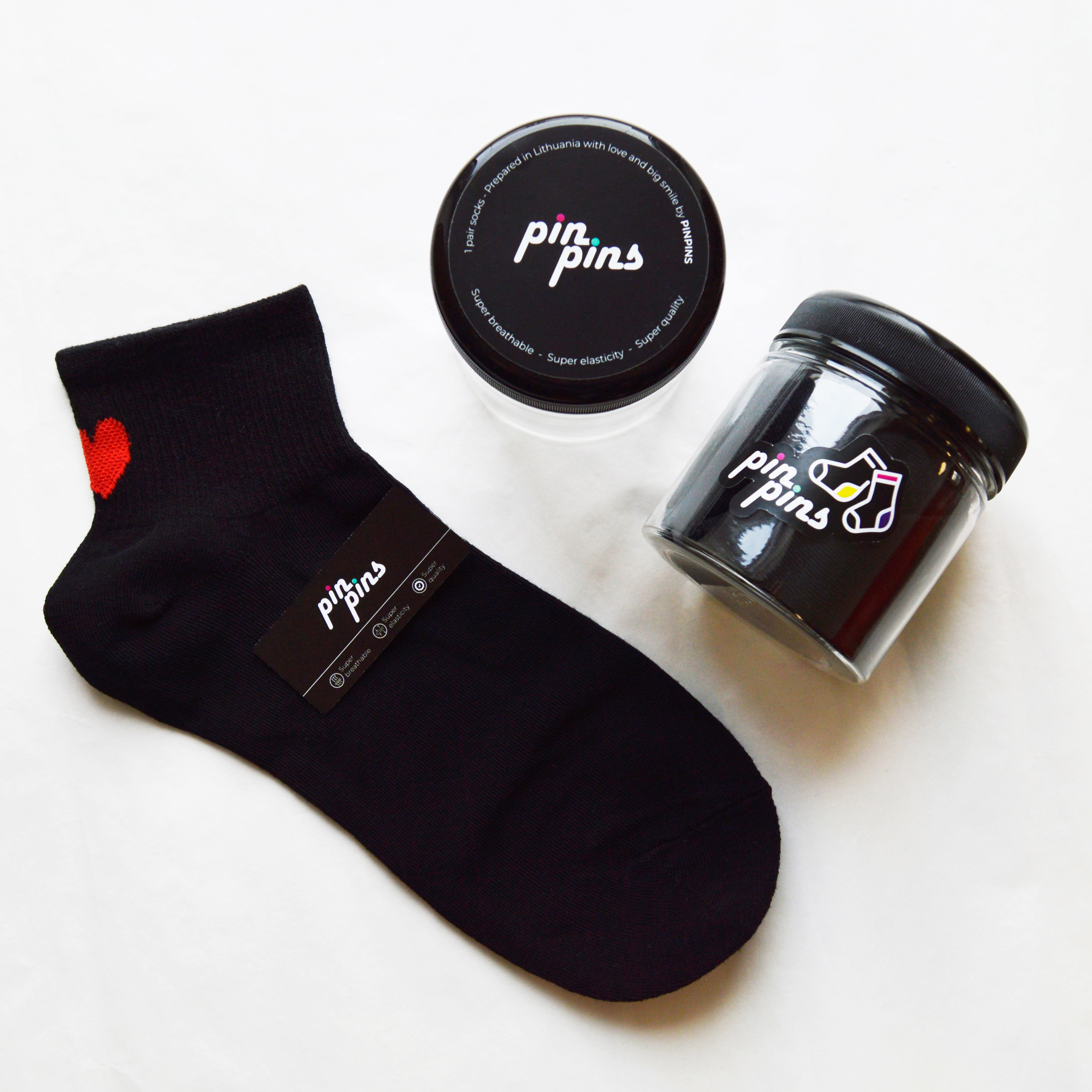 Gale širdelė - Mot. kojinės, juoda