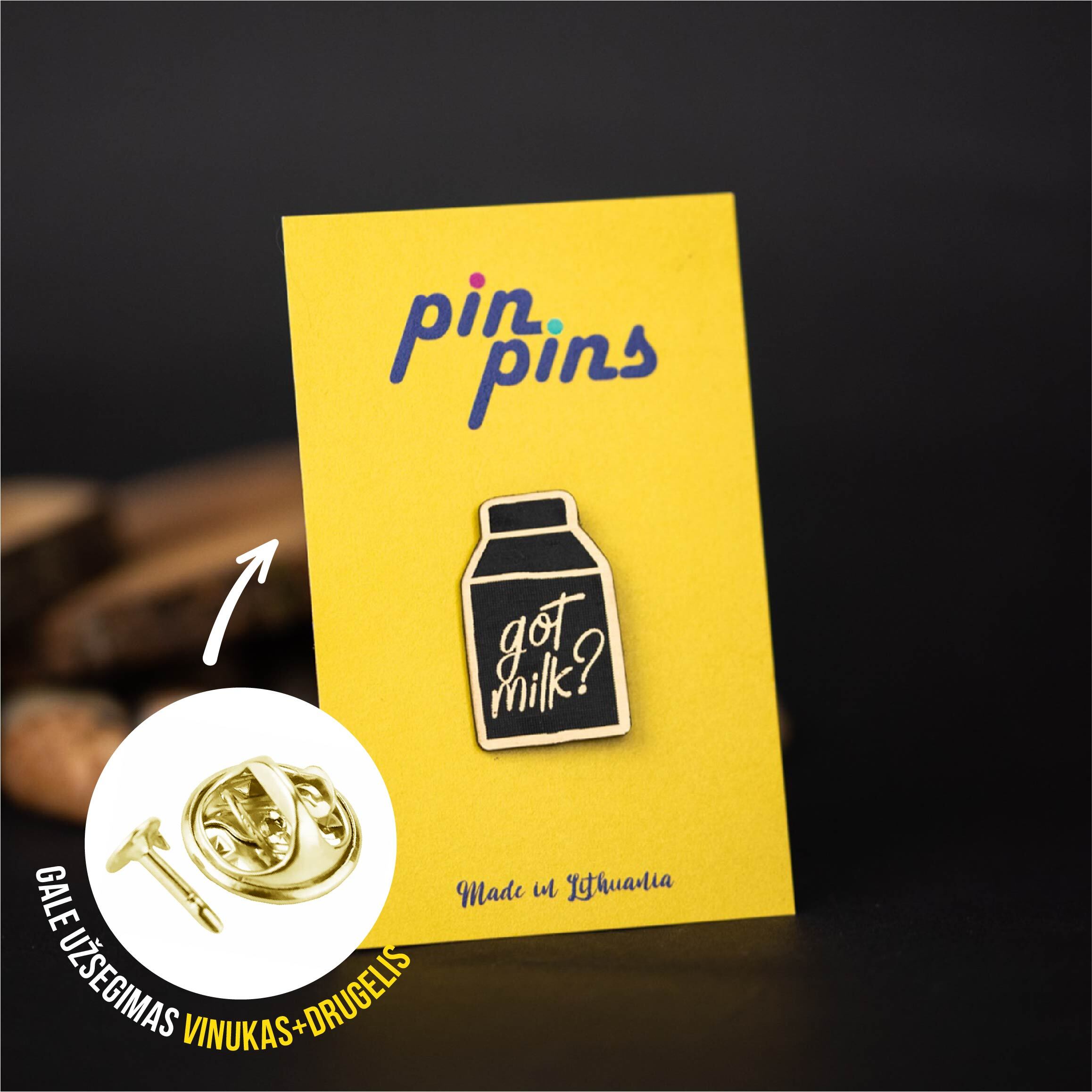 Got Milk? Įsegamas Pin ženkliukas sagė drabužio aksesuaras