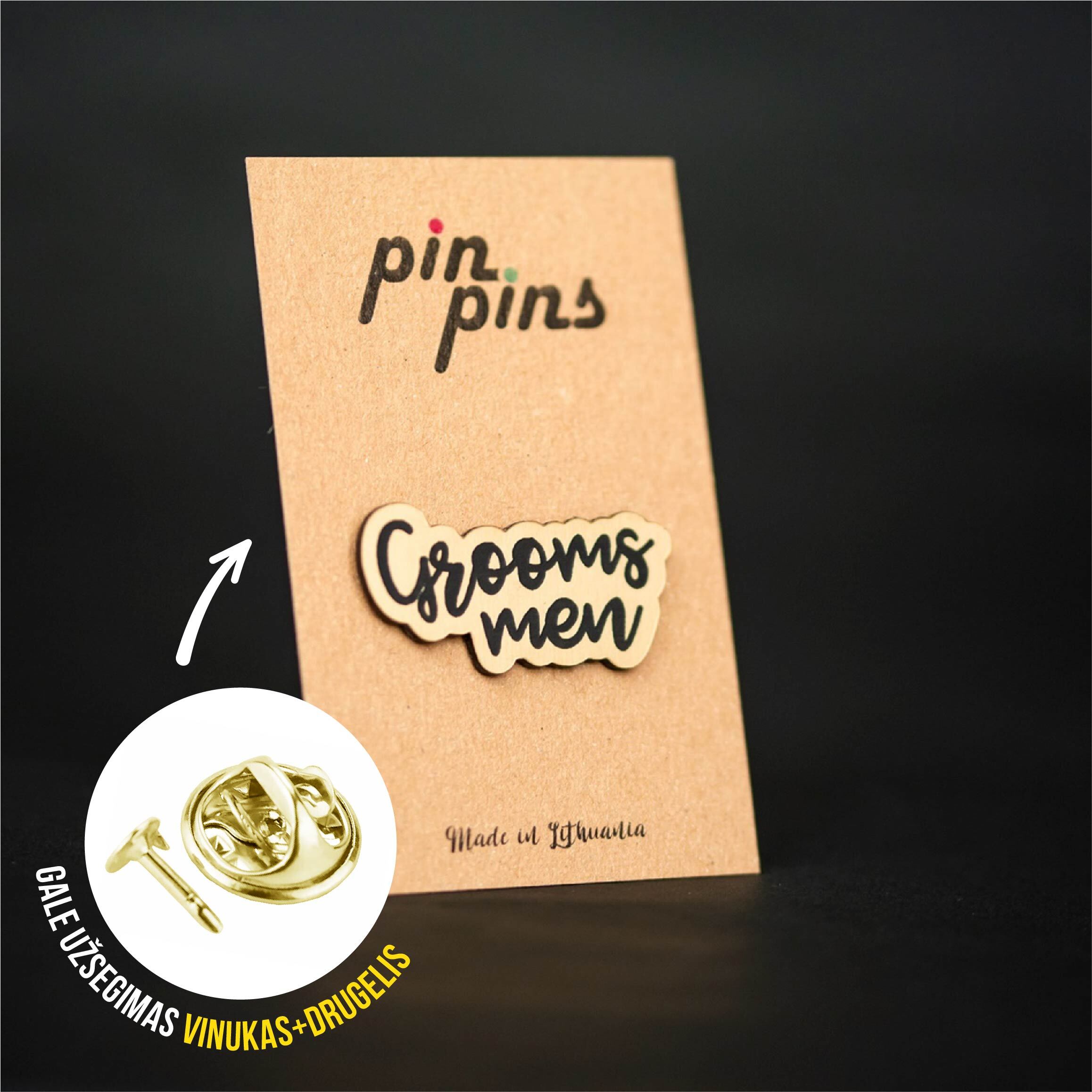 Grooms Men Pabrolys įsegamas Pin Ženkliukas sagė drabužio aksesuaras