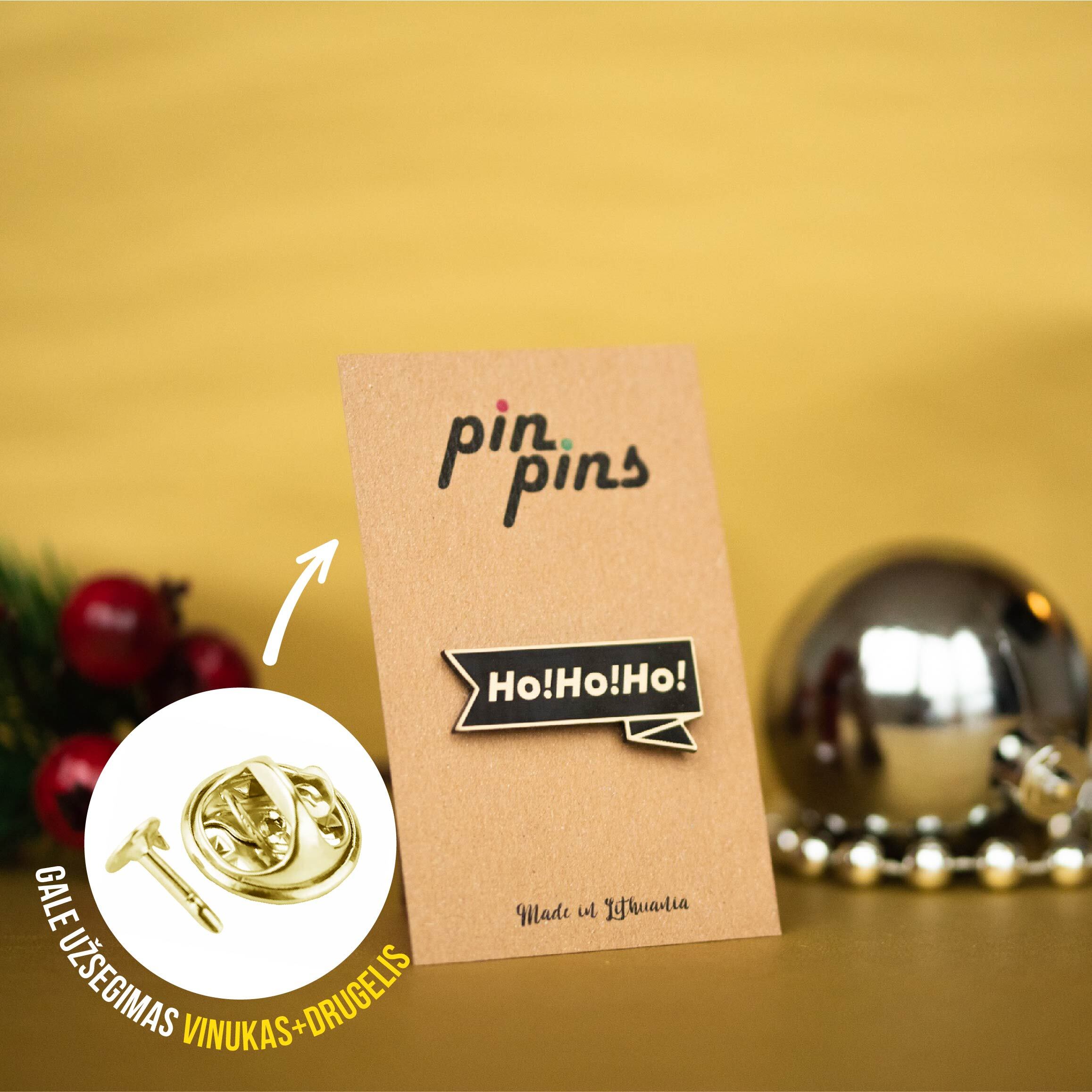 Ho! Ho! Ho! įsegamas Pin ženkliukas  sagė drabužio aksesuaras