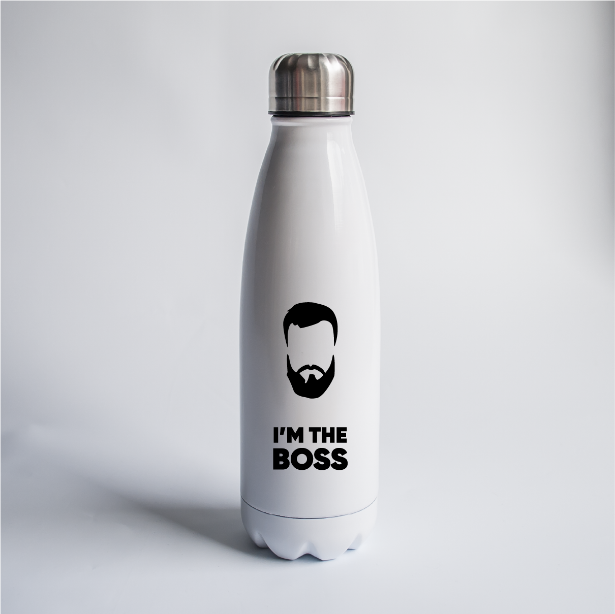 I'm the BOSS. Metalinis termosas/gertuvė (baltas) 700ml