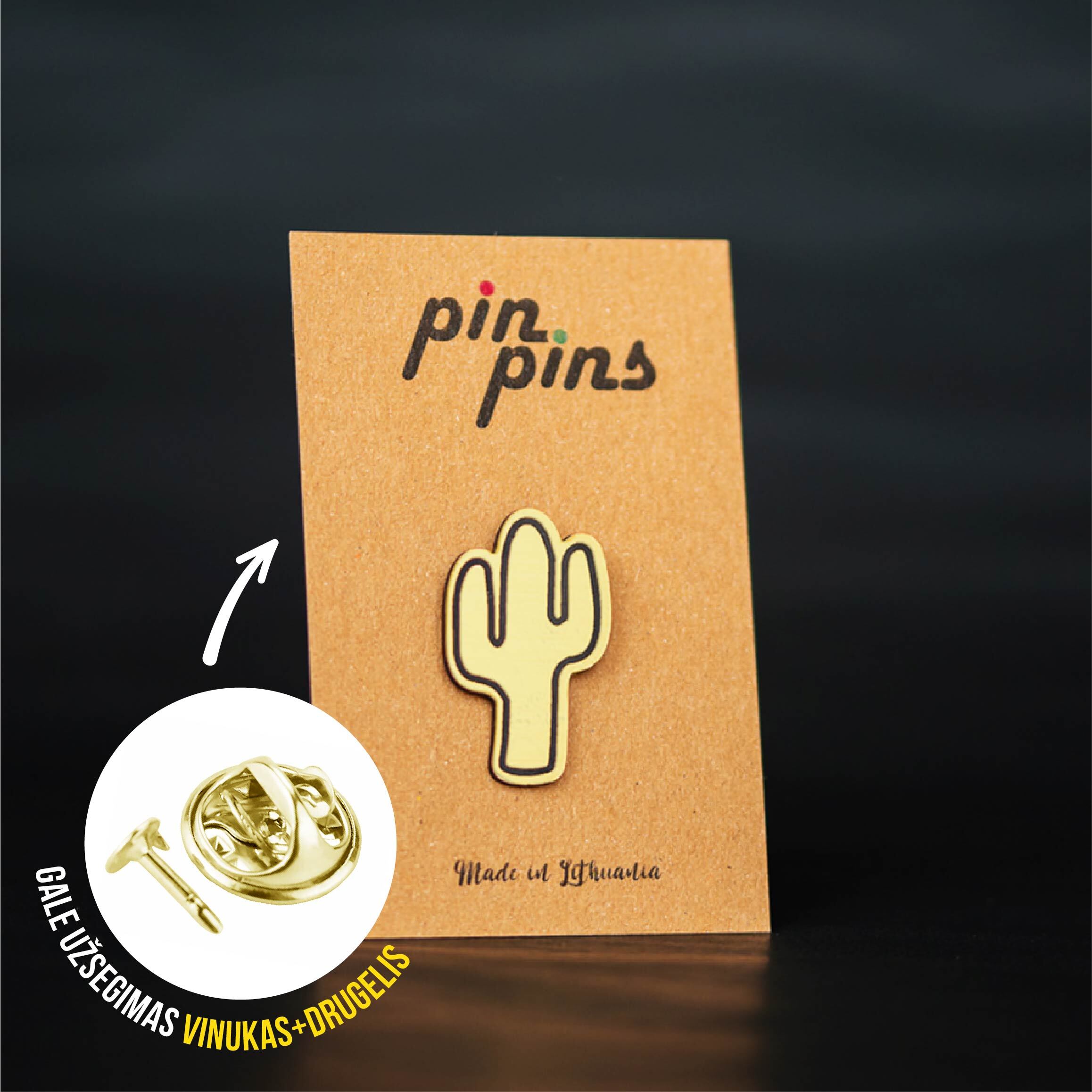 Kaktusas Cactus įsegamas Pin ženkliukas sagė drabužio aksesuaras